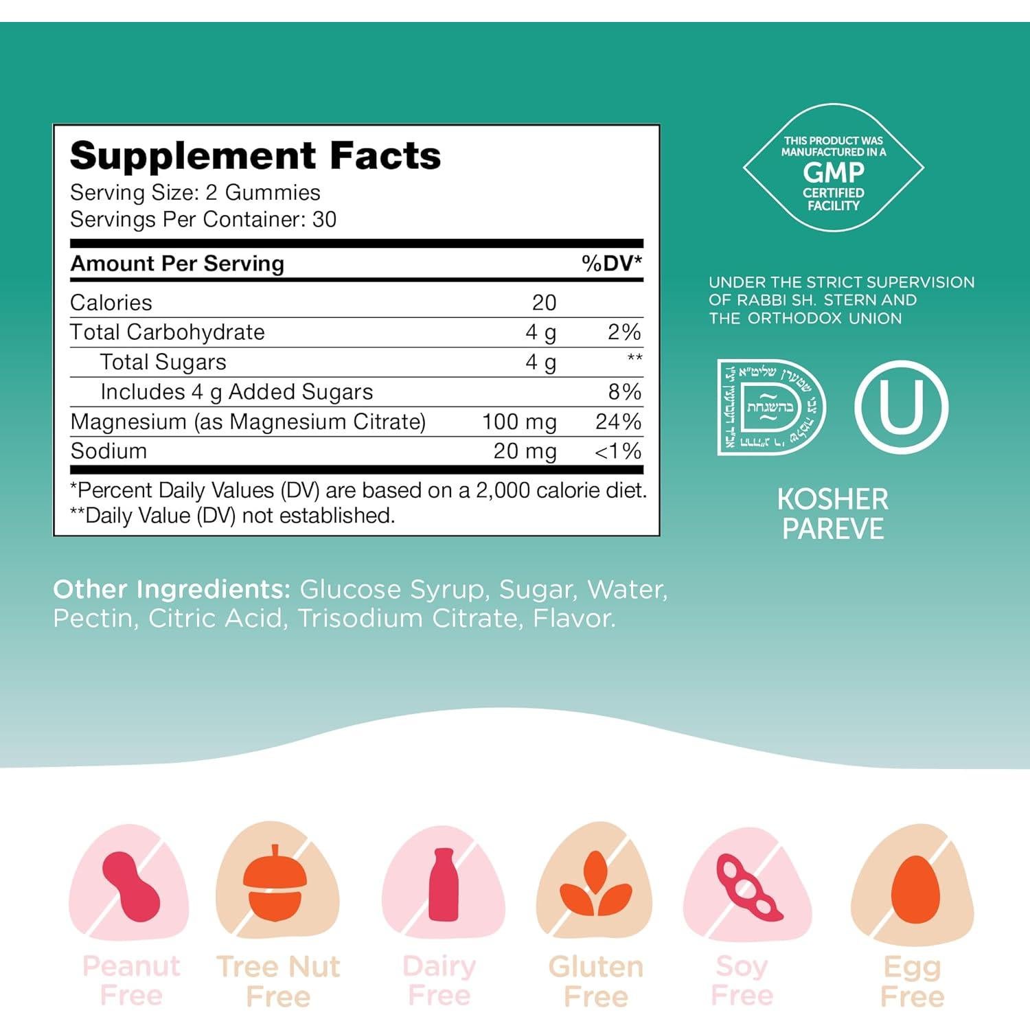 Gominolas de Magnesio Zahler 100 mg Sabor Frambuesa y Mango