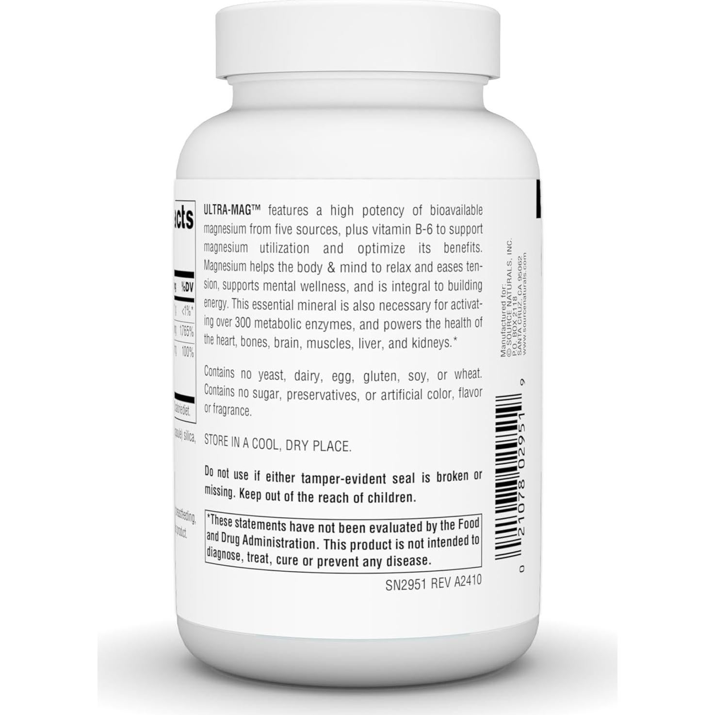 Suplemento Dietético Vegano Source Naturals Ultra-Mag 90 Cápsulas