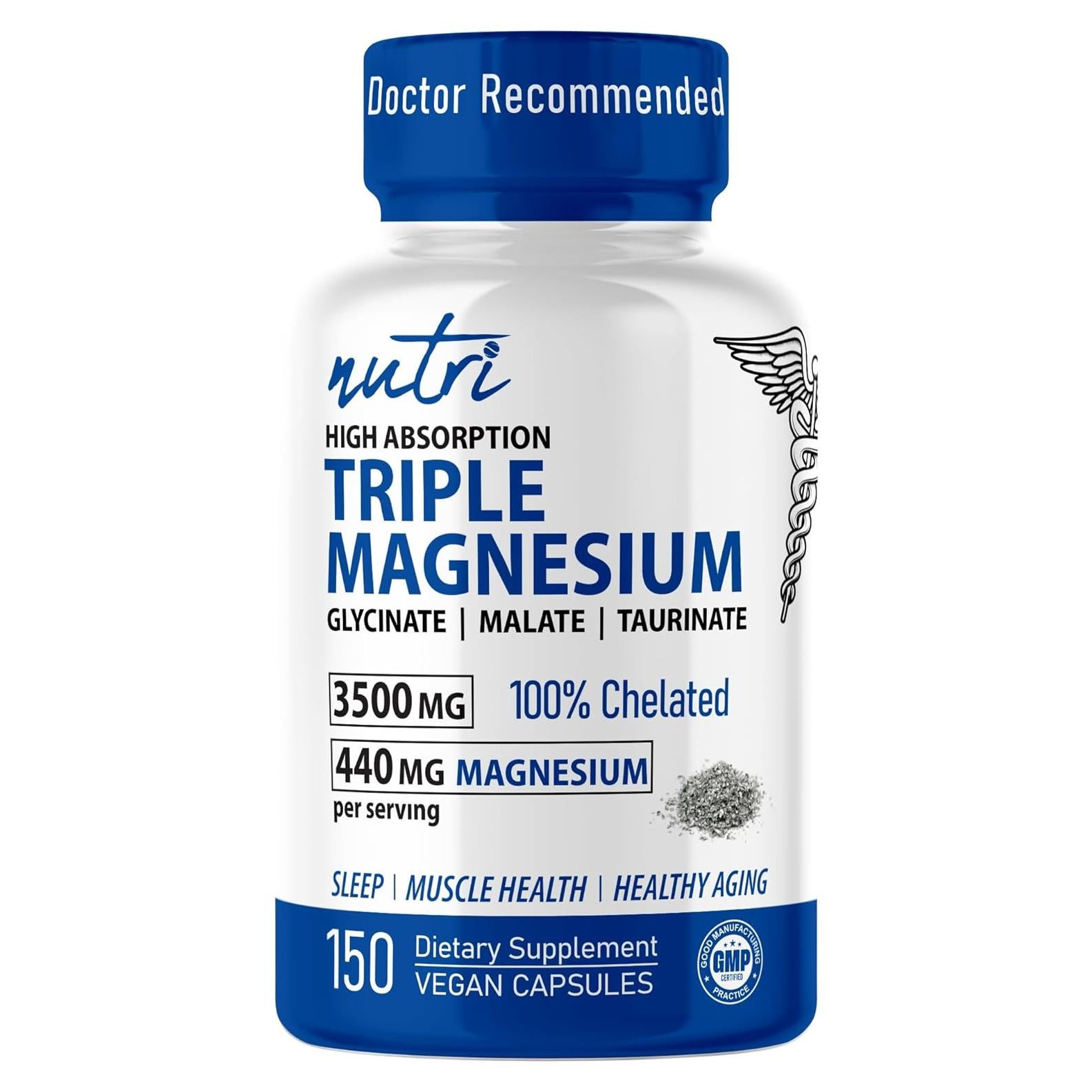 Complejo de Magnesio Triple Nutri 440mg - 120 Cápsulas Veganas