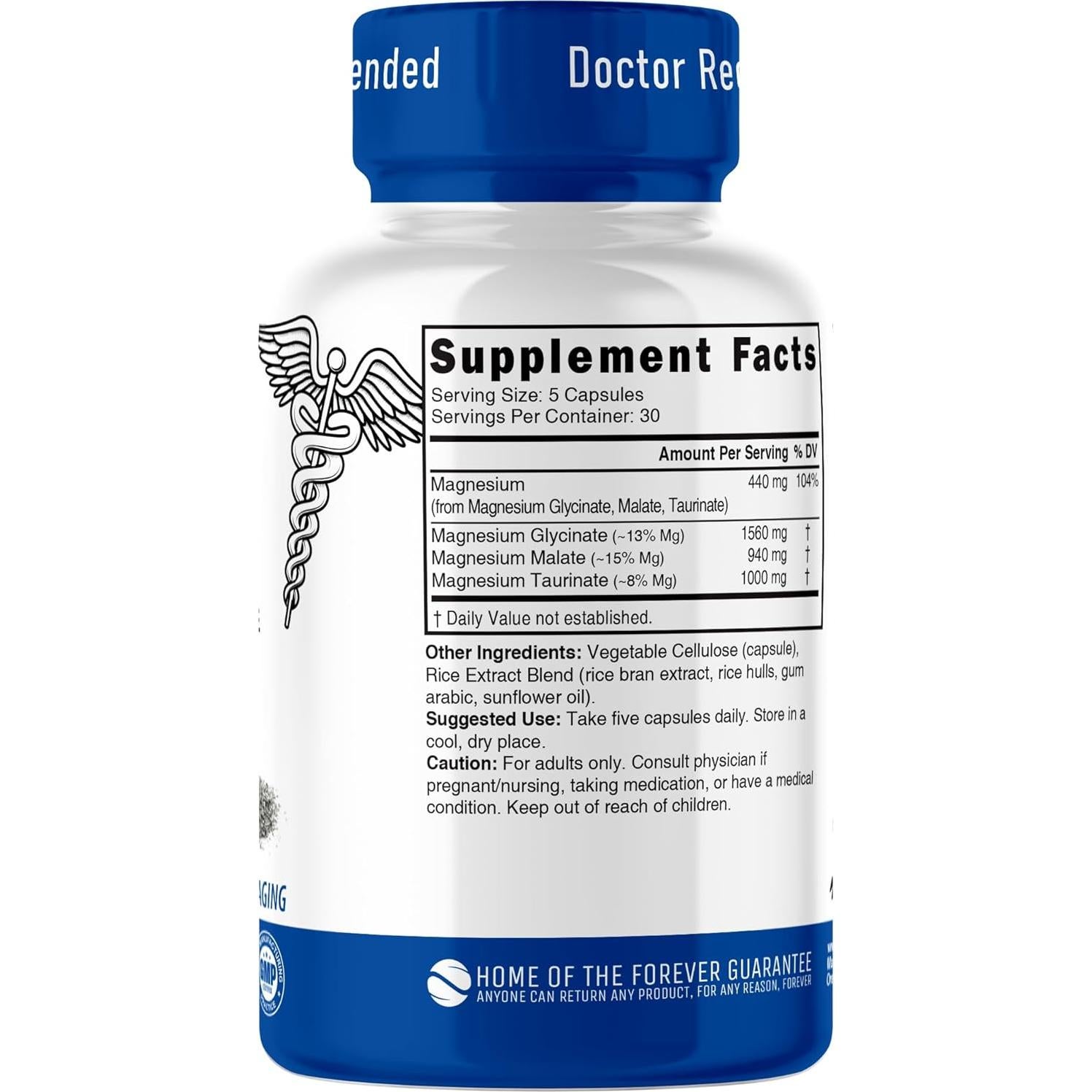 Complejo de Magnesio Triple Nutri 440mg - 120 Cápsulas Veganas