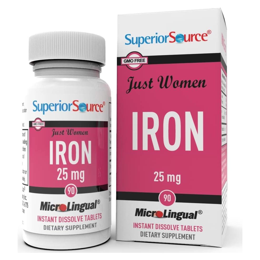 Suplemento de Hierro Superior Source Just Women 25 mg 90 Tabletas