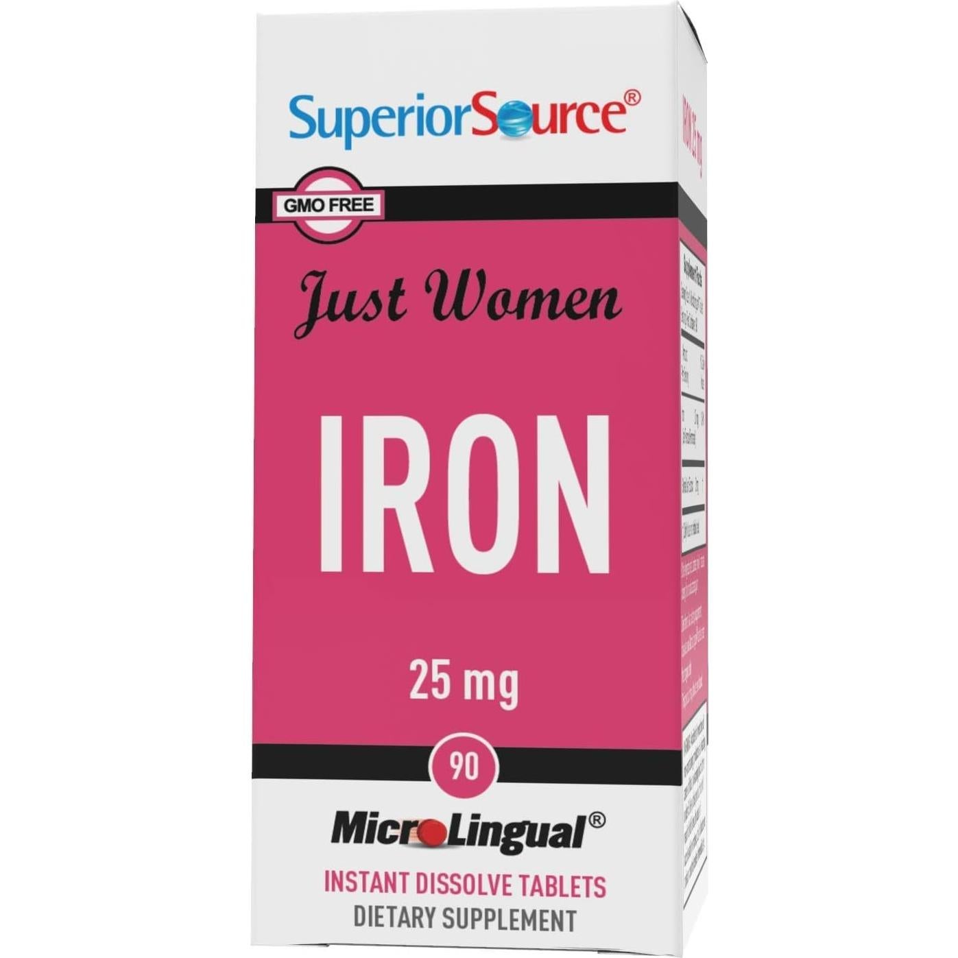Suplemento de Hierro Superior Source Just Women 25 mg 90 Tabletas