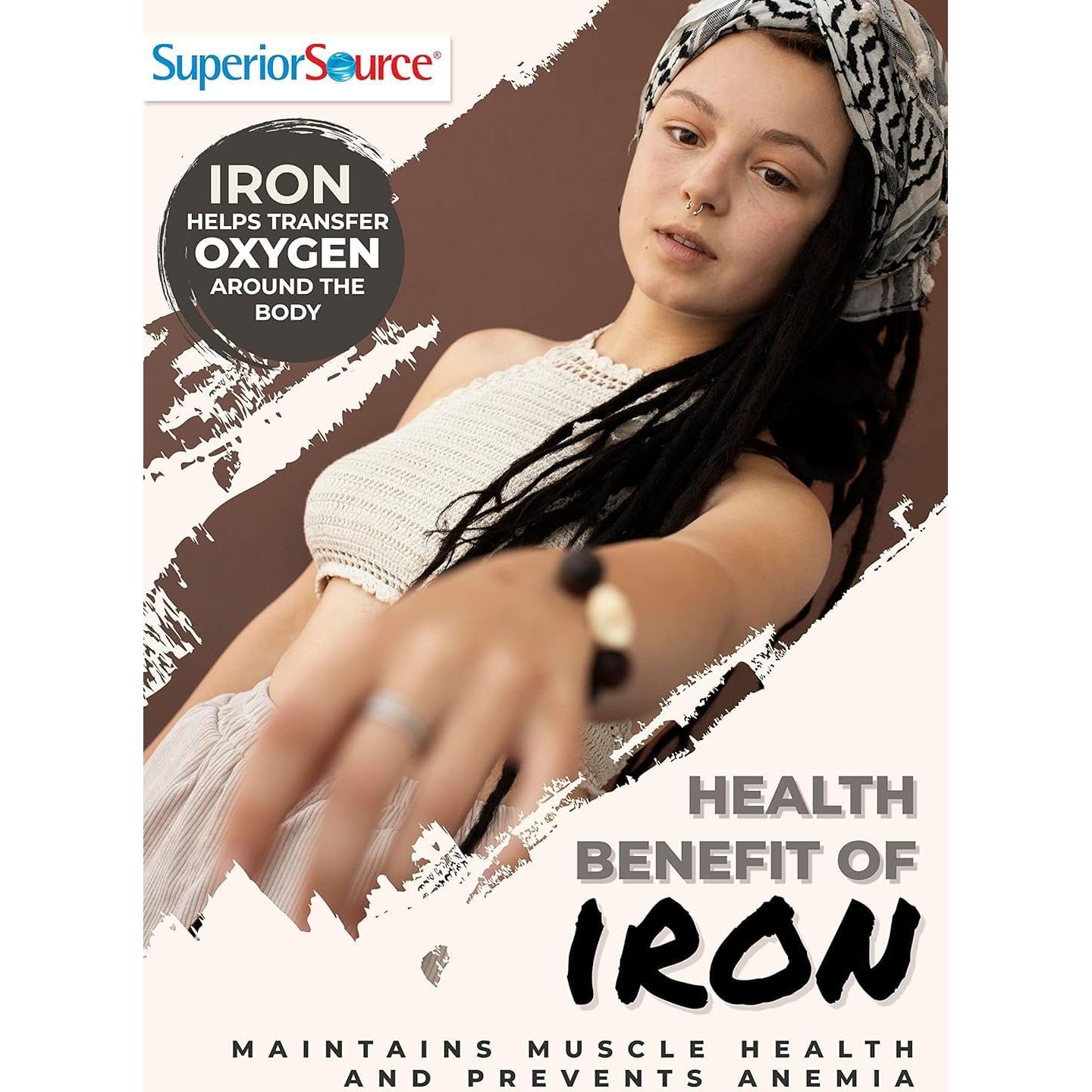 Suplemento de Hierro Superior Source Just Women 25 mg 90 Tabletas