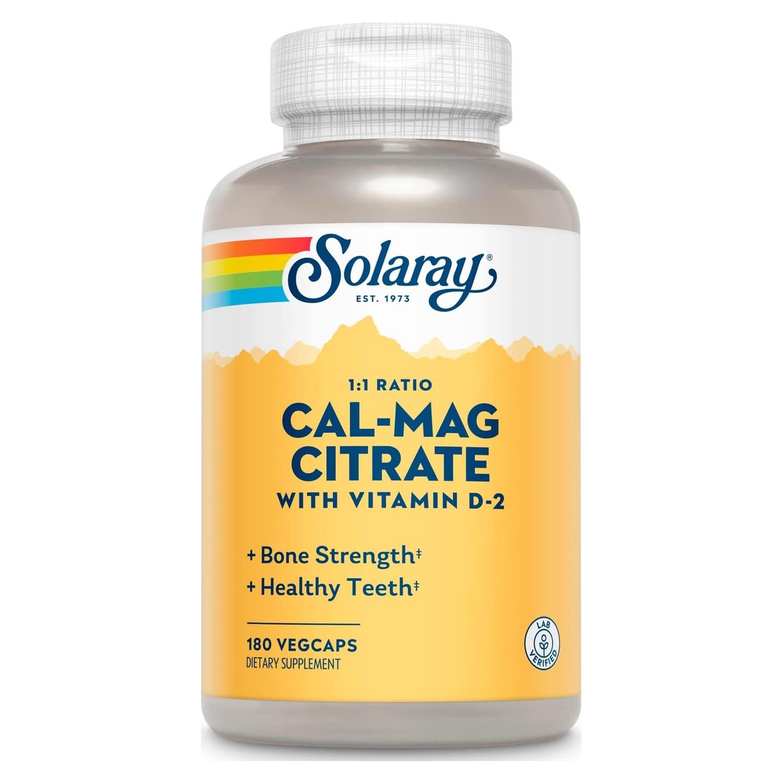 Suplemento de Calcio y Magnesio Solaray 1000mg con Vitamina D