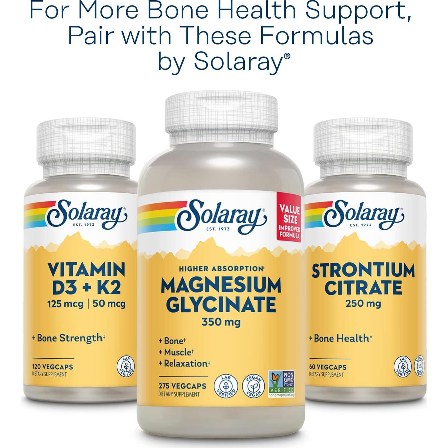 Suplemento de Calcio y Magnesio Solaray 1000mg con Vitamina D