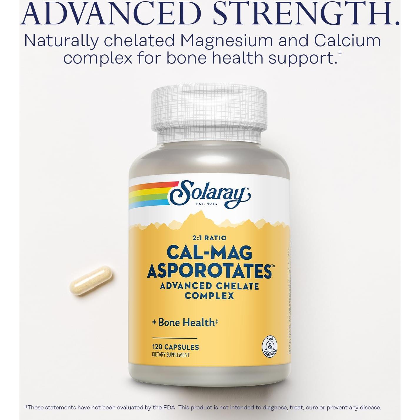 Suplemento de Calcio y Magnesio Solaray 120 Cápsulas