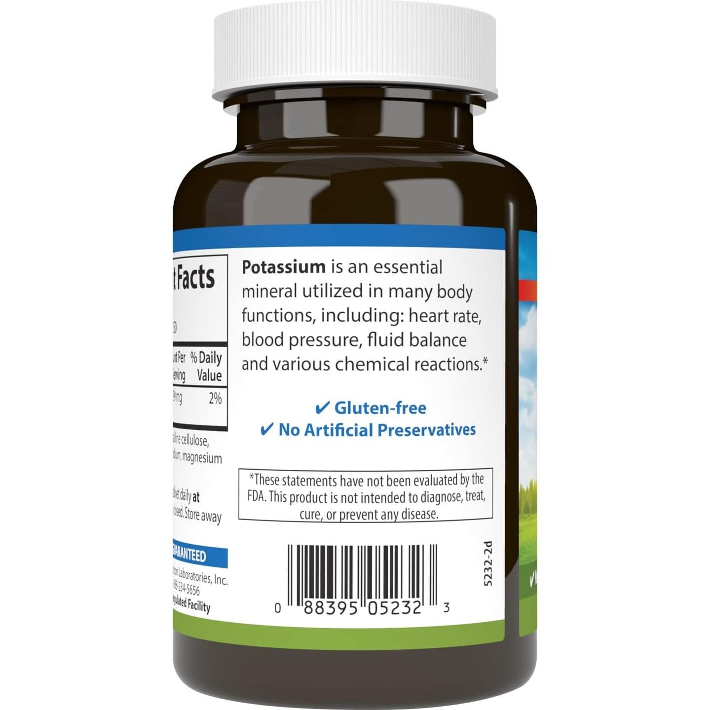 Suplemento de Potasio Carlson 99 mg - 250 Tabletas Salud Muscular