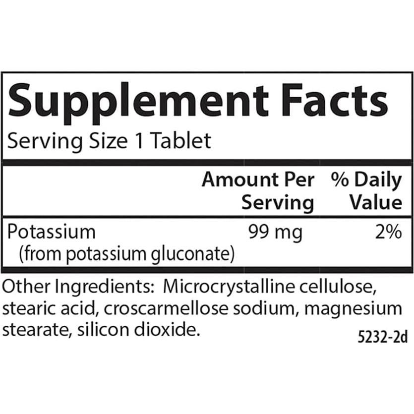 Suplemento de Potasio Carlson 99 mg - 250 Tabletas Salud Muscular