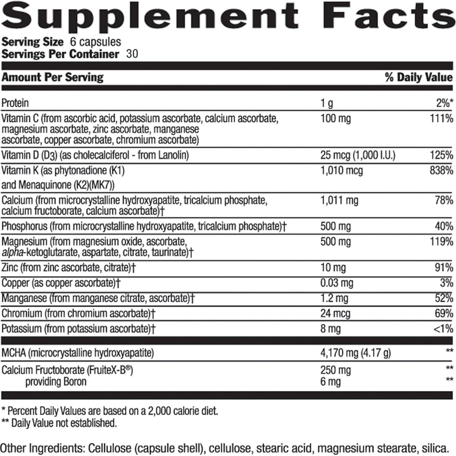 Suplemento de Salud Ósea Country Life Bone Solid 180 Cápsulas