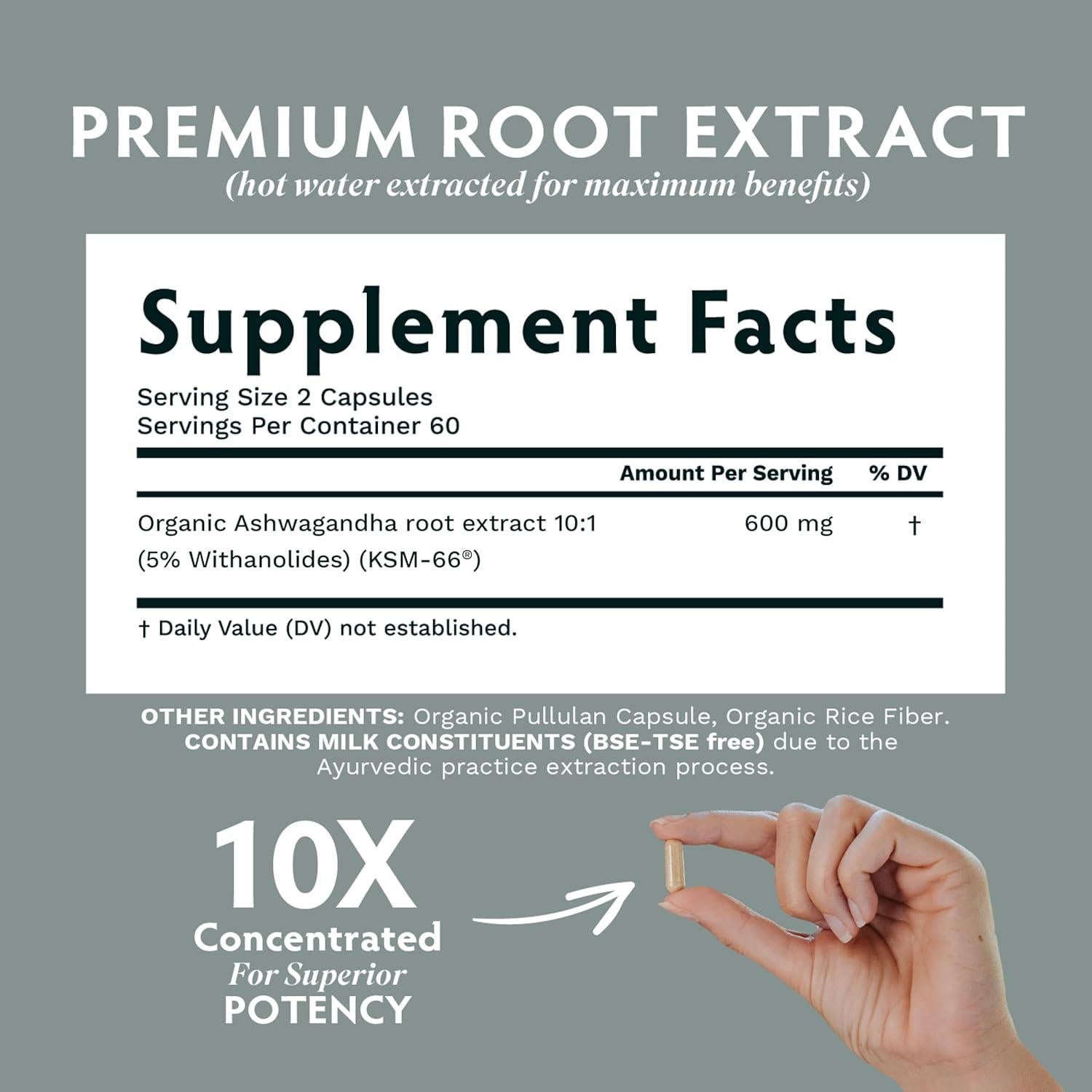 Suplemento de Ashwagandha KSM-66 Tribe Organics 600mg - 90 Cápsulas