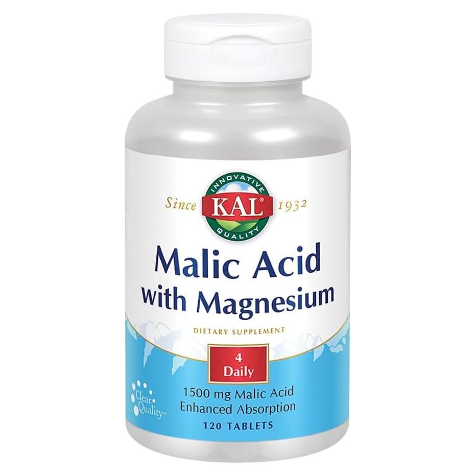 Ácido Málico con Magnesio KAL 120 Tabletas Suplemento Energía