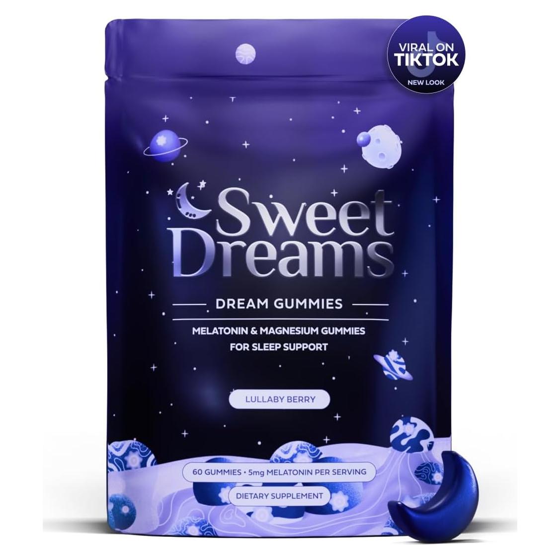 Gomitas de Sueños Dulces 5mg Melatonina Veganas 60 Unidades