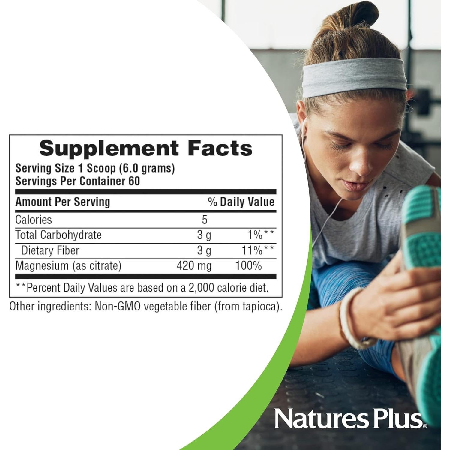 Polvo de Magnesio KalmAssure NaturesPlus 360 g - Sin Sabor - Relajación