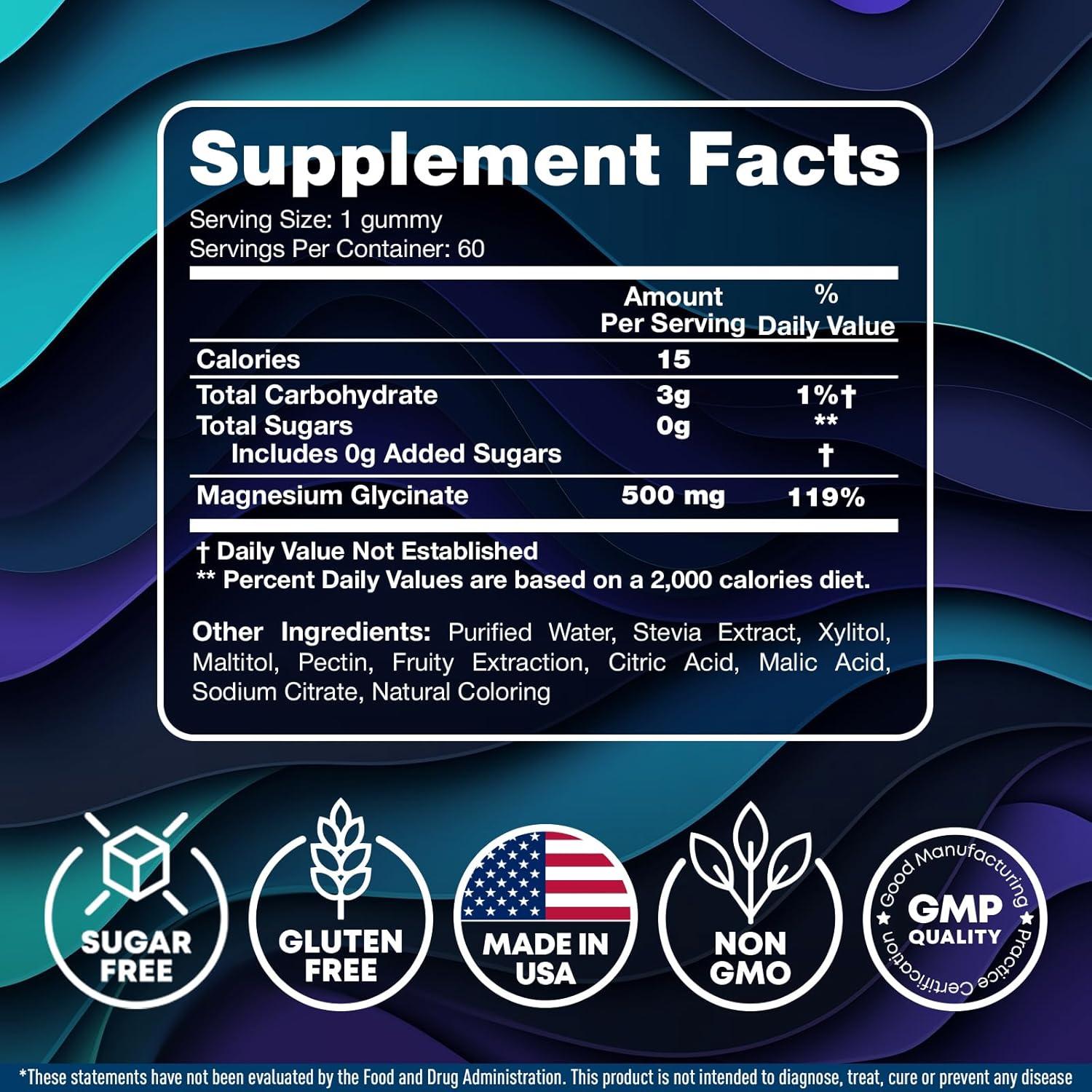 Gomitas de Glicinato de Magnesio JOYLI 500mg 60 Unidades