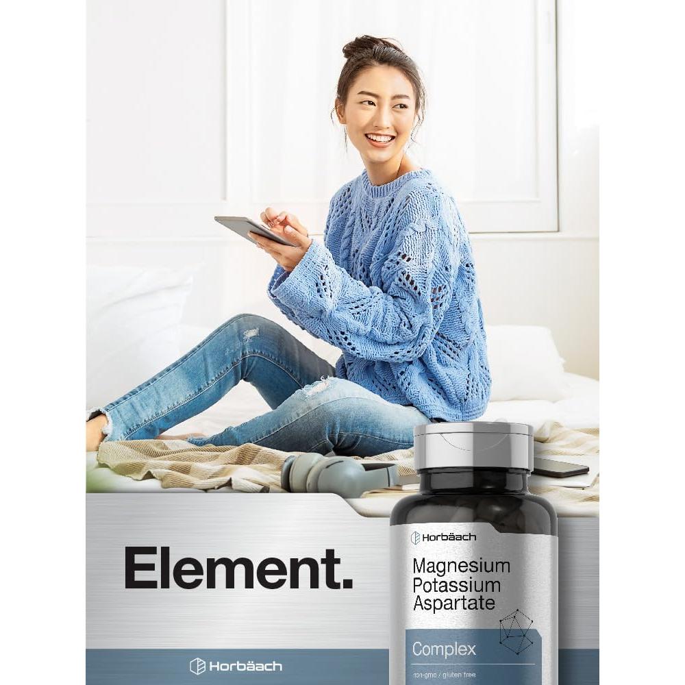 Complejo de Aspartato de Magnesio y Potasio Horbaach 180 Cápsulas