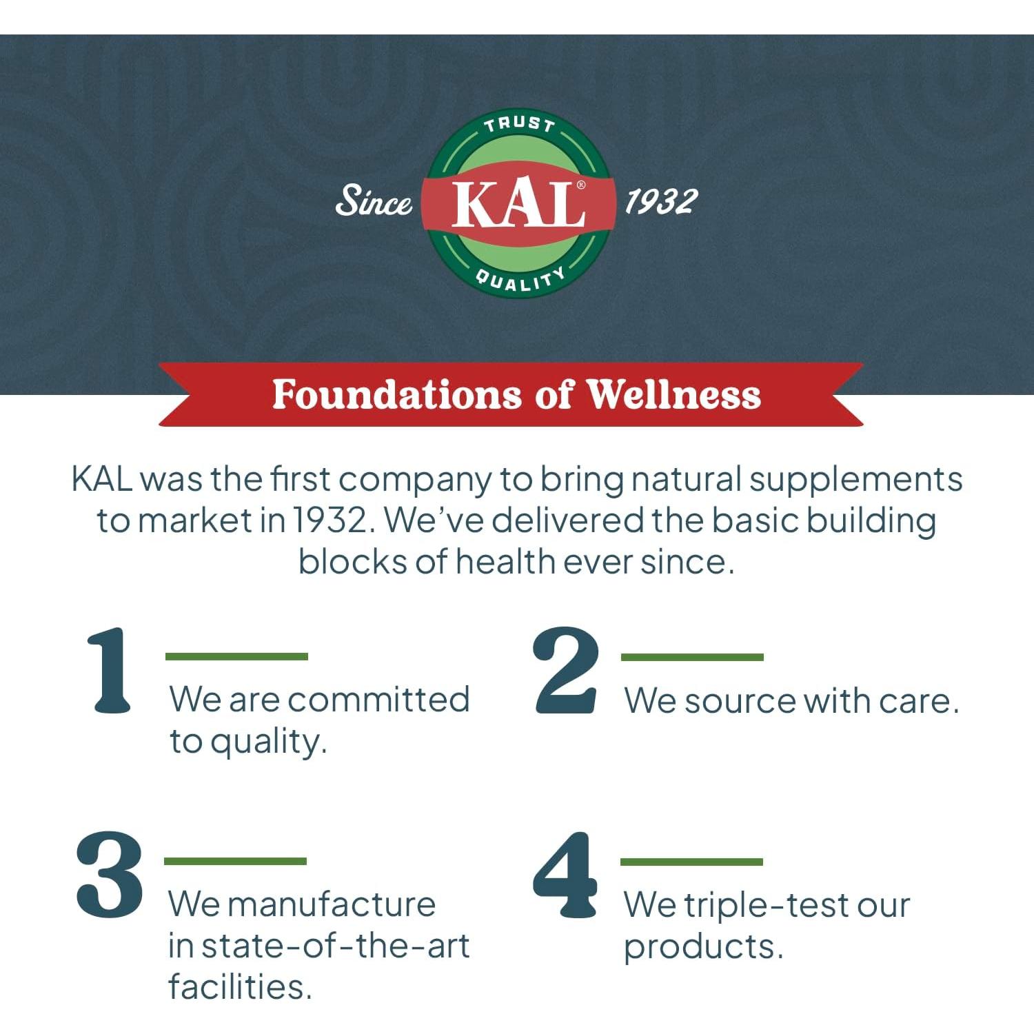 Cápsulas de Magnesio Glicinato KAL 160 Unidades Alta Absorción