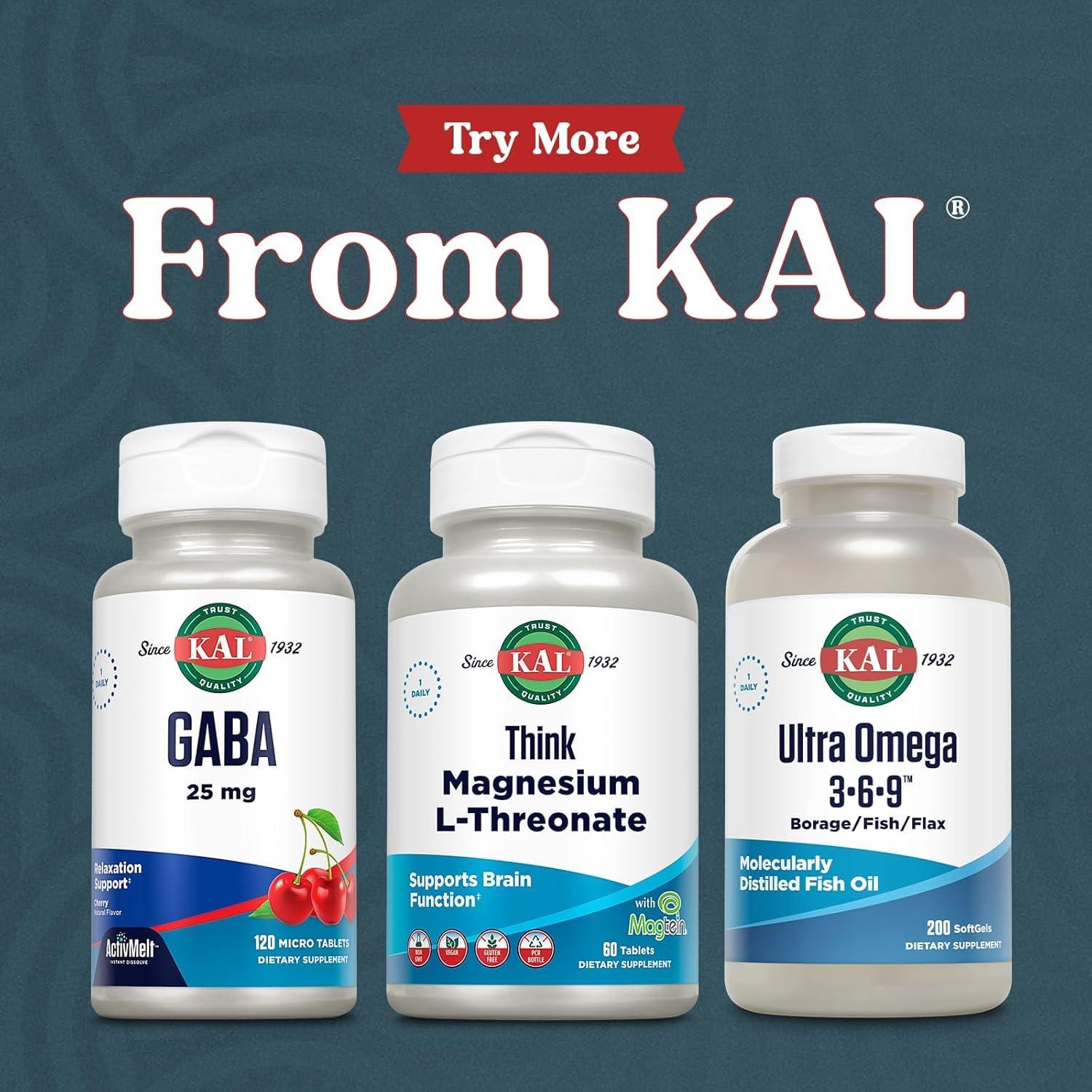 KAL Think Magnesio L-Treonato 2000 mg - 60 Tabletas Veganas