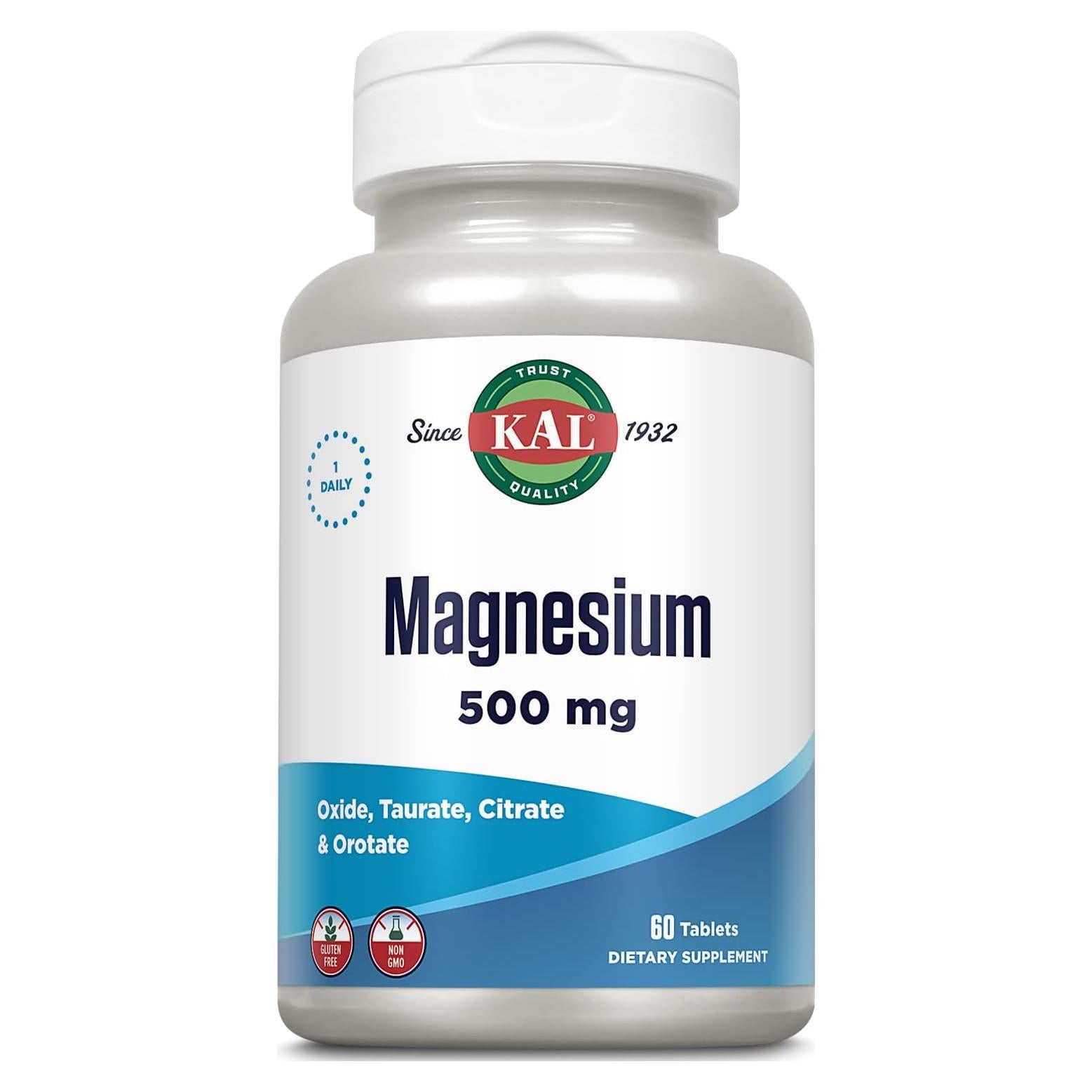Tabletas de Magnesio KAL 500 Mg 60 Conteo - Salud Ósea