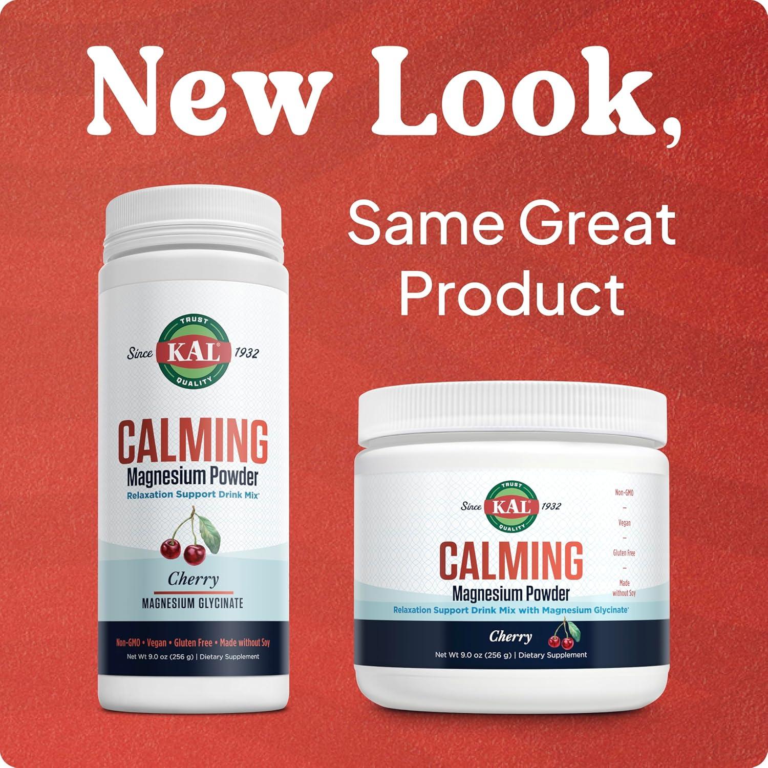 KAL Polvo de Magnesio Calmante Cereza - 255 g, Vegano, Sin Gluten