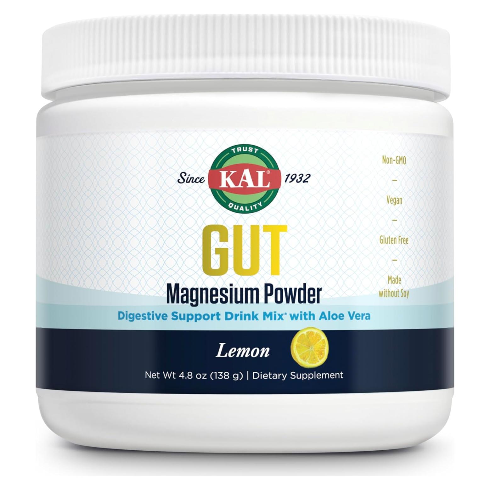 Suplemento de Magnesio KAL con Aloe Vera en Polvo 136g