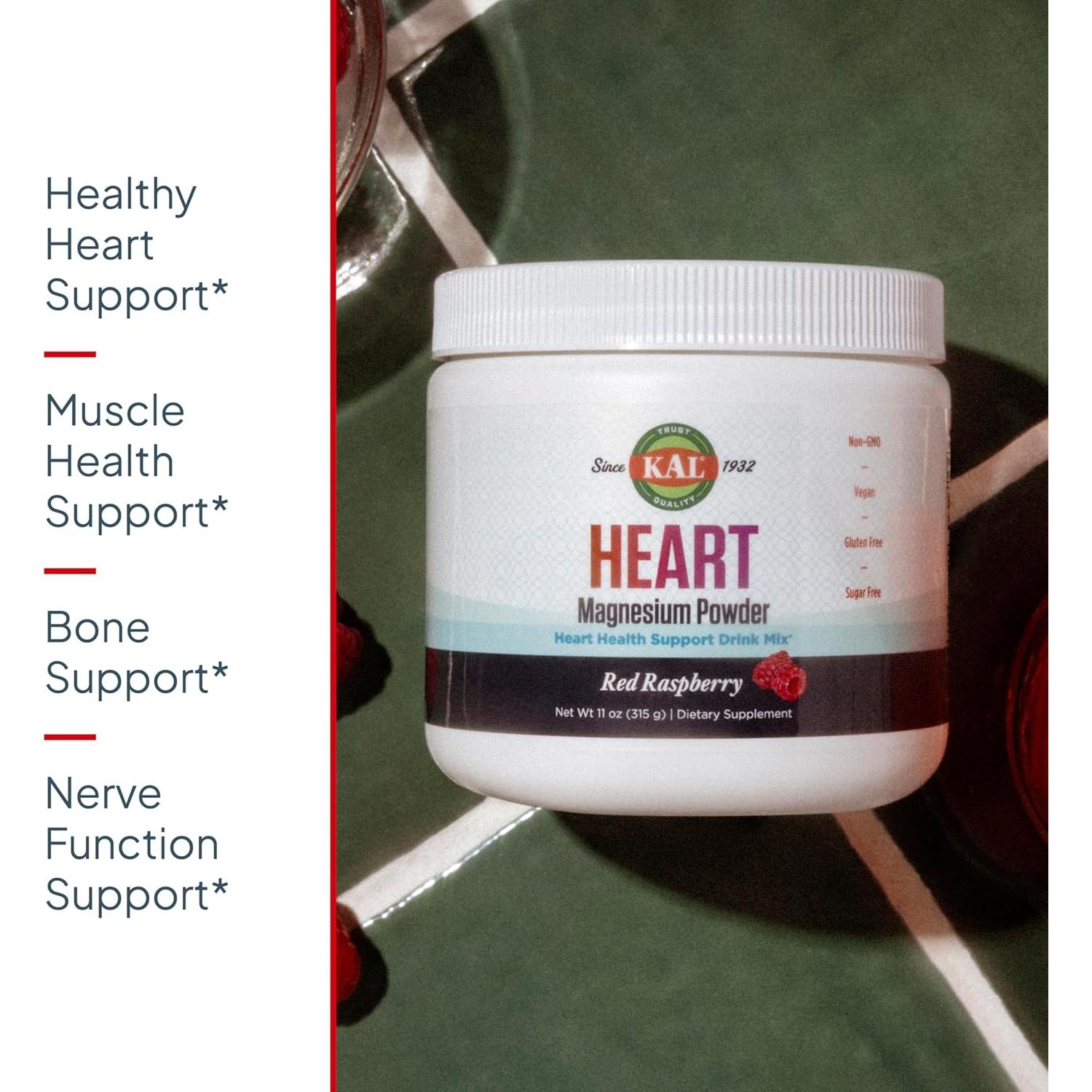 KAL Polvo de Magnesio Corazón Sabor Frambuesa 311g