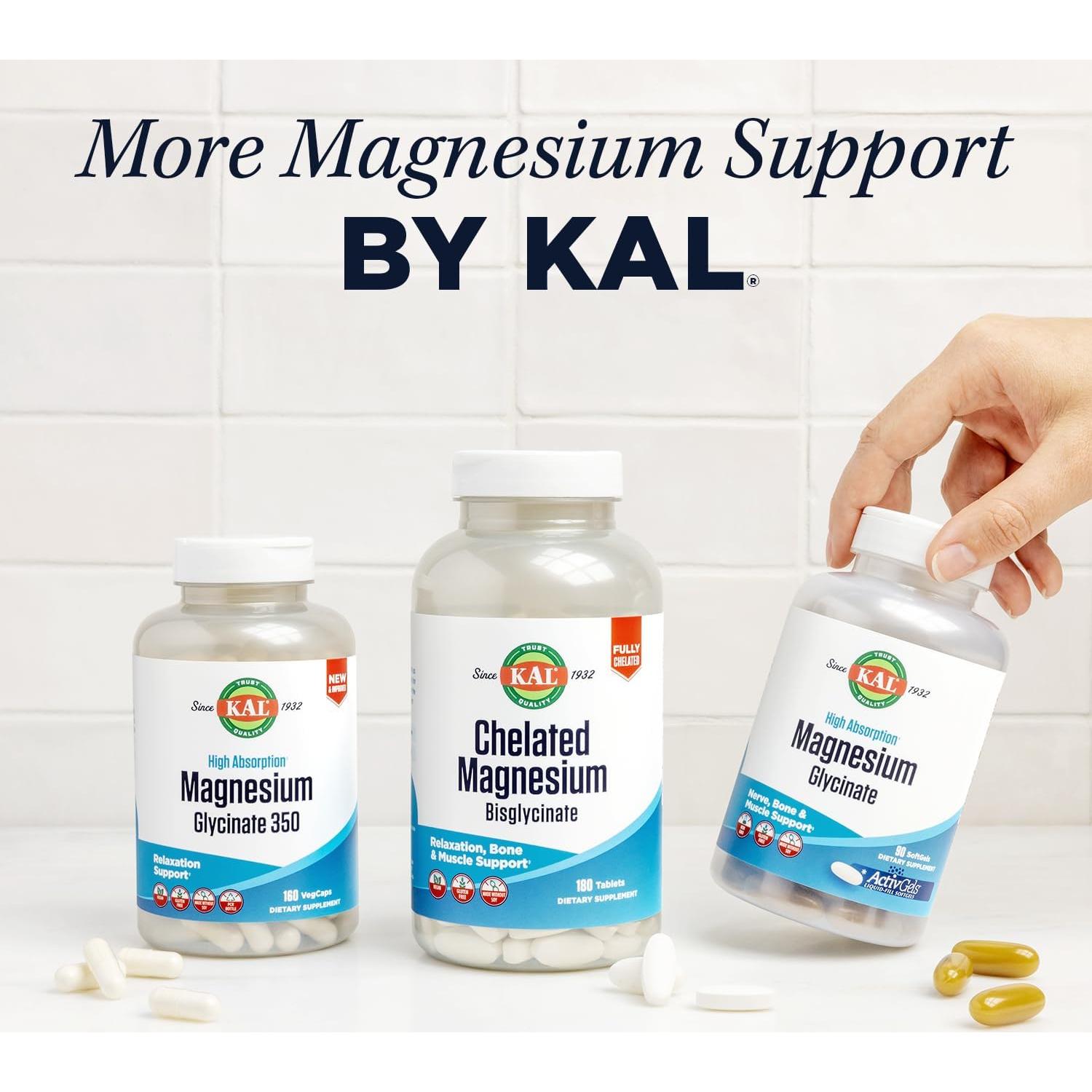 Suplemento KAL Magnesio Potasio Bromelina 60 Tabletas