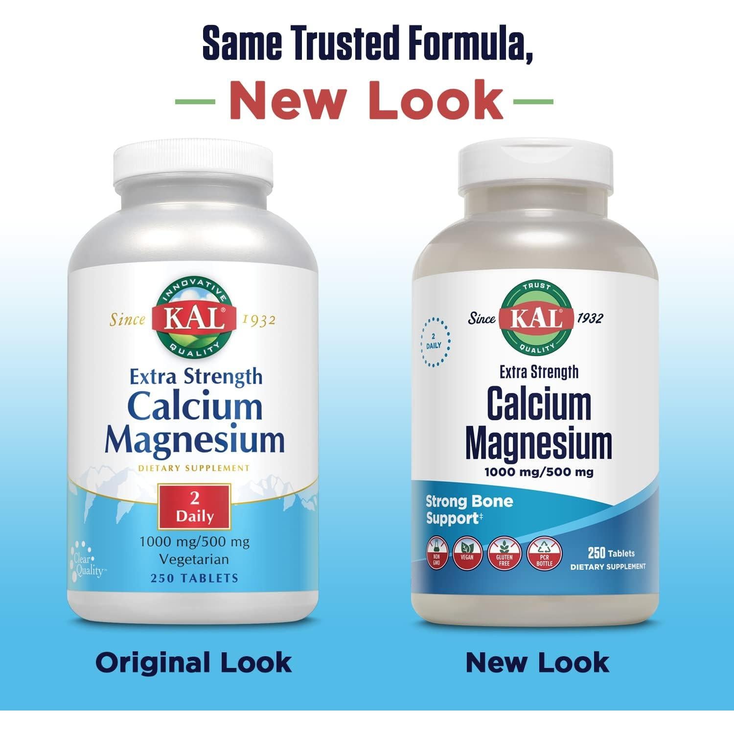 Tabletas de Calcio y Magnesio KAL 250 Conteo - Fuerza Extra