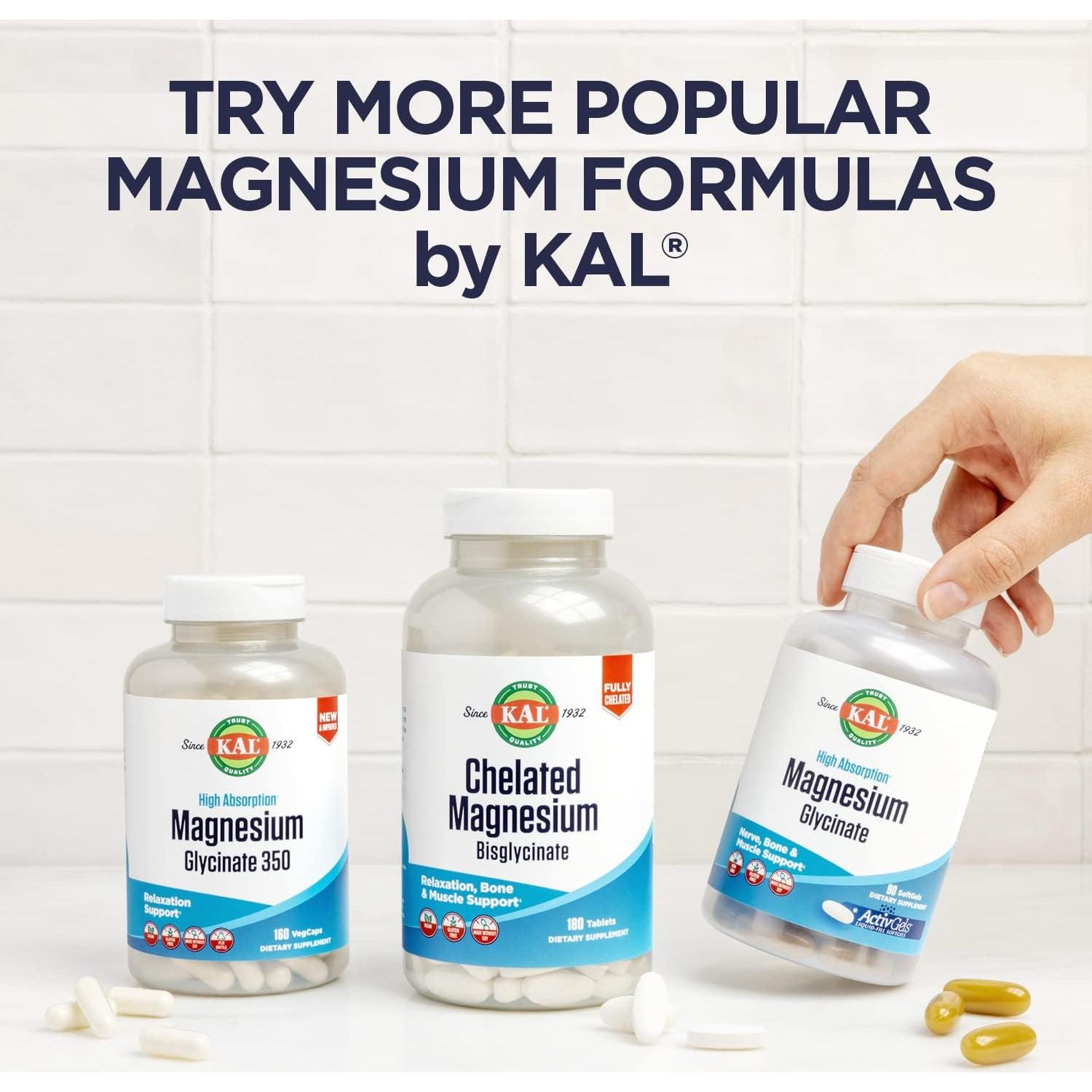 Suplemento KAL Vitamina D3 125 mcg y Magnesio 170 mg 90 VegCaps