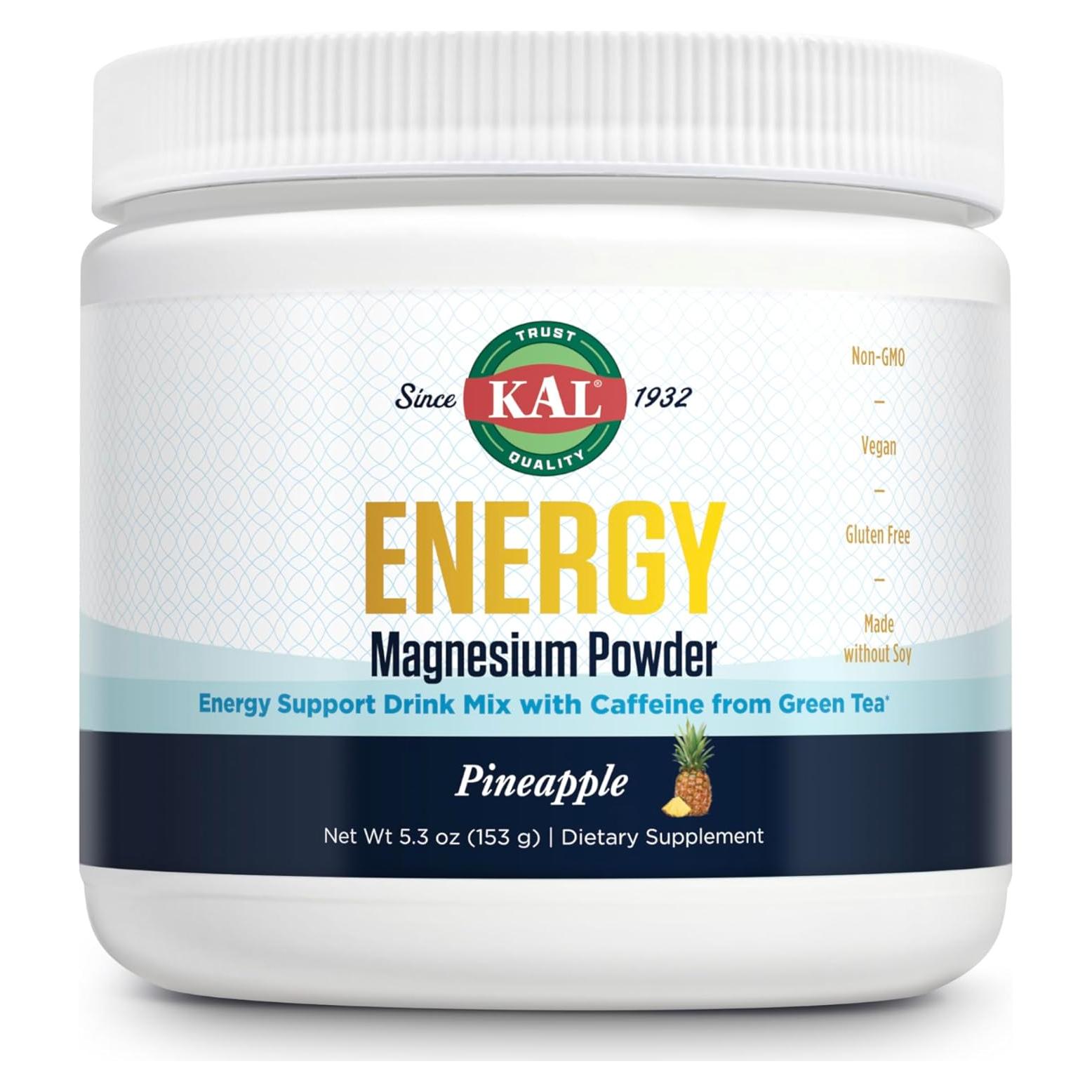 KAL Polvo de Magnesio Energía Sabor Piña 40 Porciones