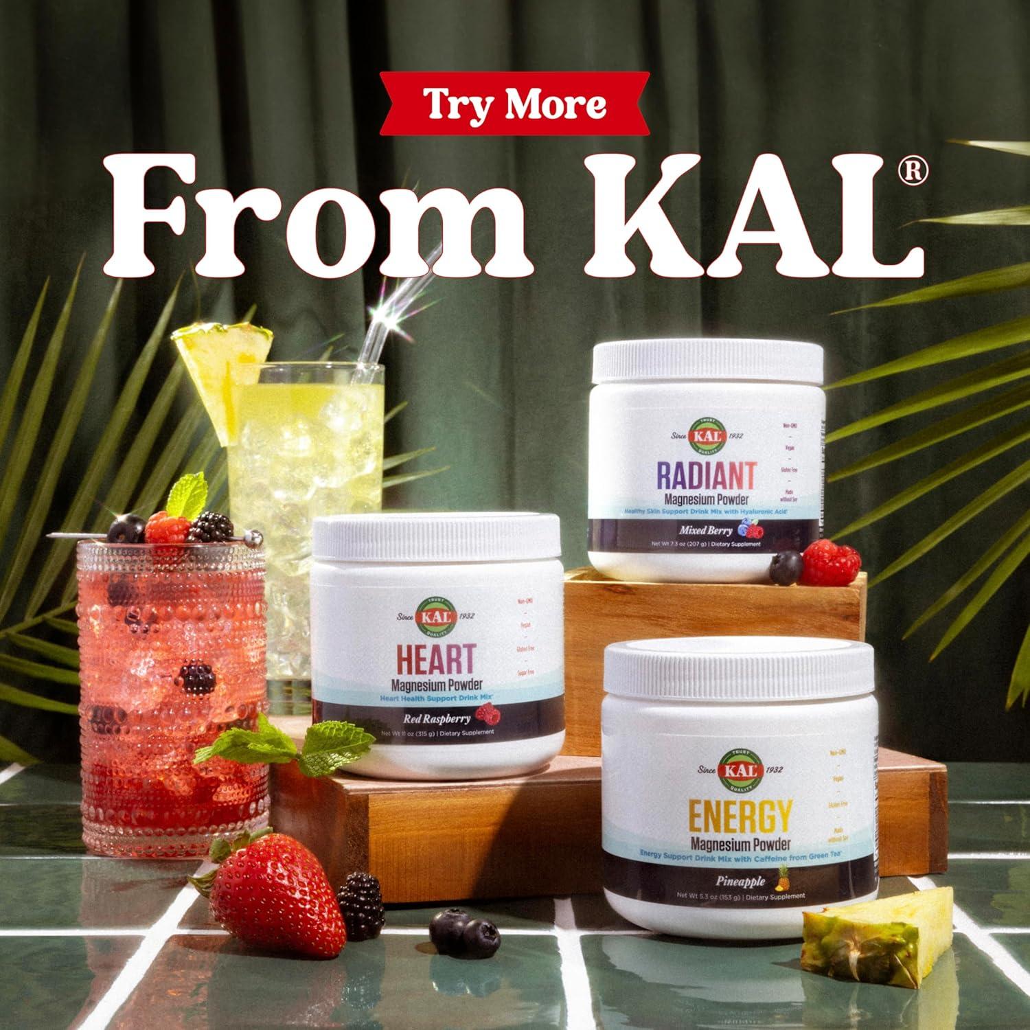 KAL Polvo de Magnesio Energía Sabor Piña 40 Porciones