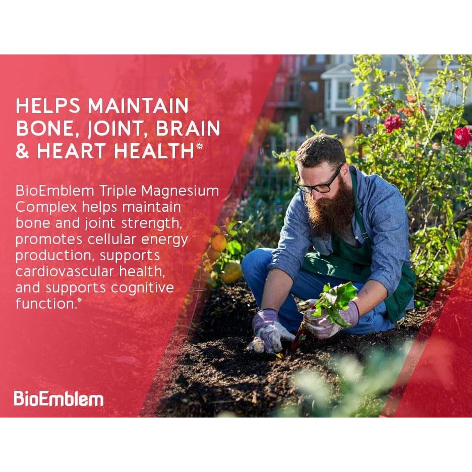 Complejo de Magnesio Triple BioEmblem 180 Cápsulas + Probioticos