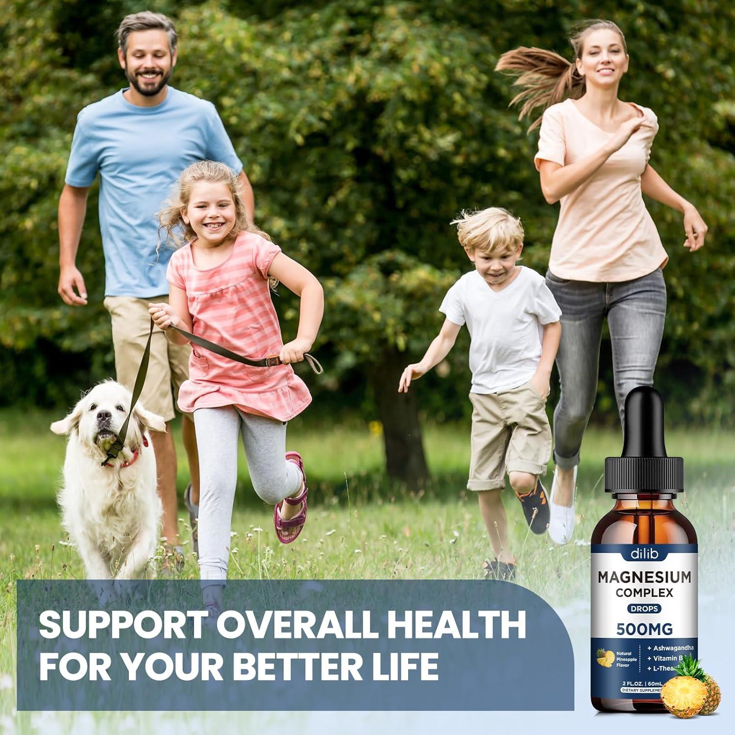 Suplemento Líquido de Magnesio Dilib 500mg con Ashwagandha