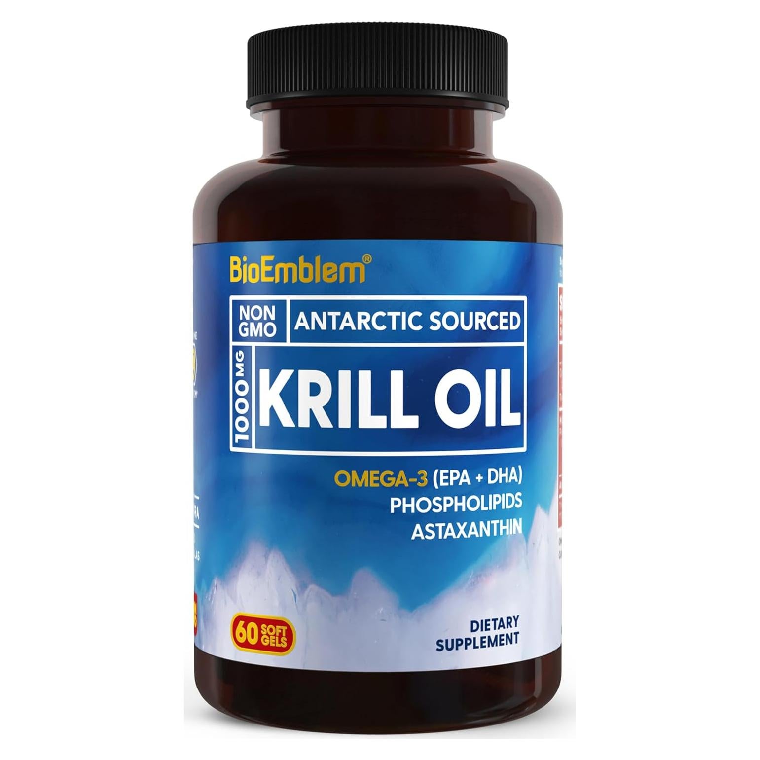 Suplemento Omega-3 Aceite de Kril BioEmblem 1000mg 60 Cápsulas