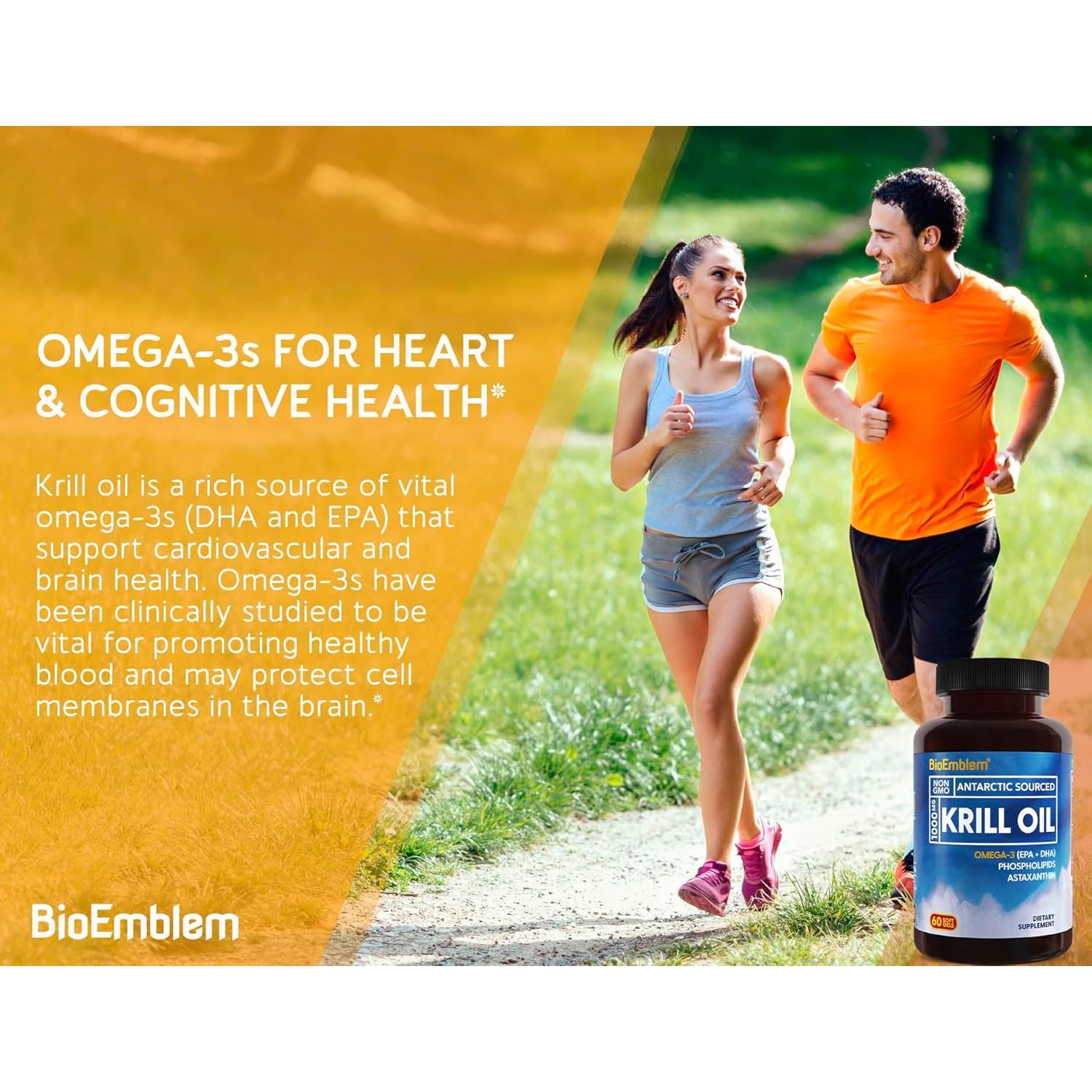 Suplemento Omega-3 Aceite de Kril BioEmblem 1000mg 60 Cápsulas