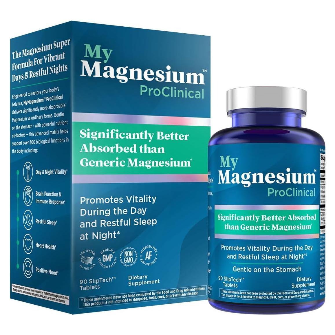 MyMagnesium ProClinical - Quelato de Magnesio + Zinc + Ashwagandha - 90 Tabletas
