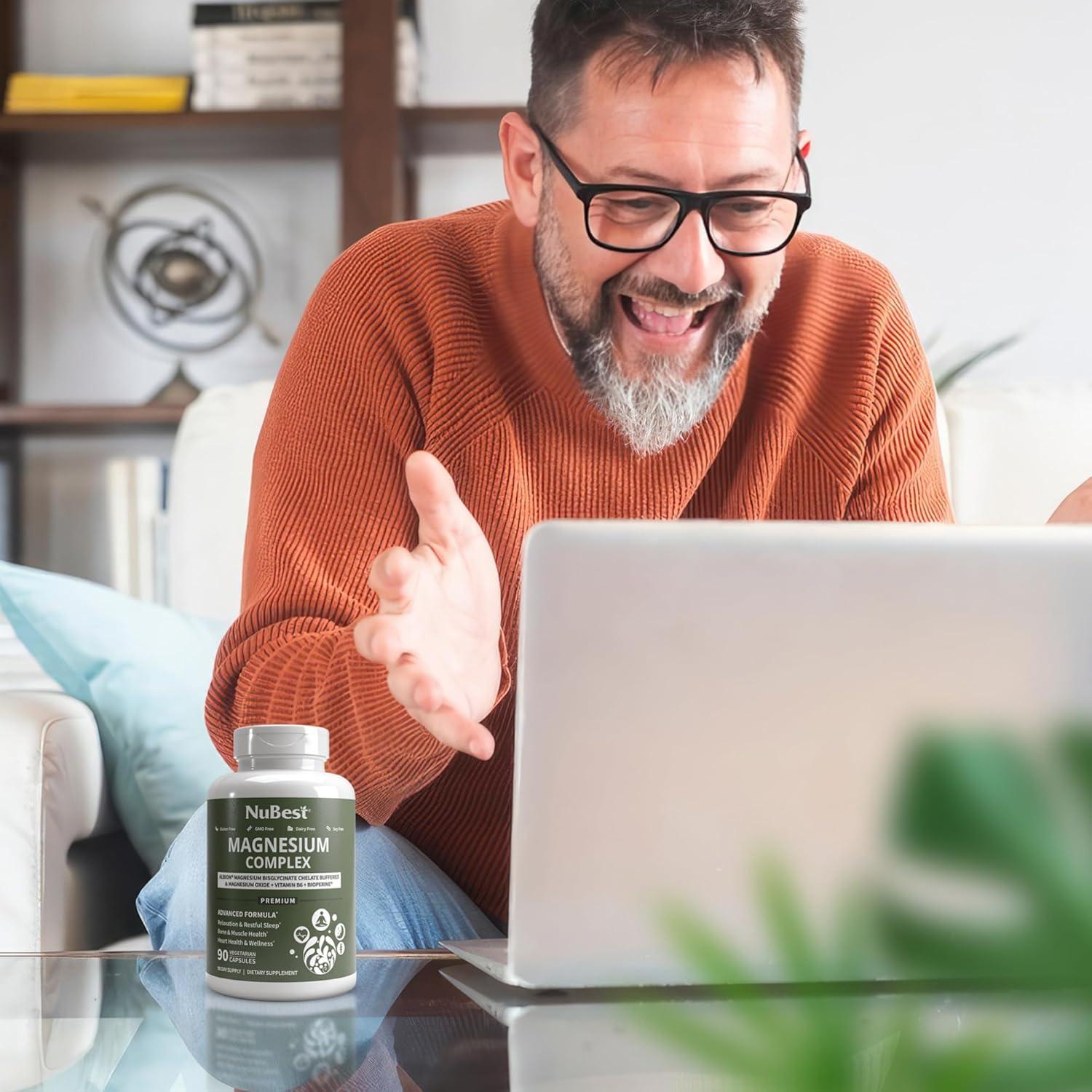 Complejo de Magnesio NuBest 90 Cápsulas - Bisglicinato, B6