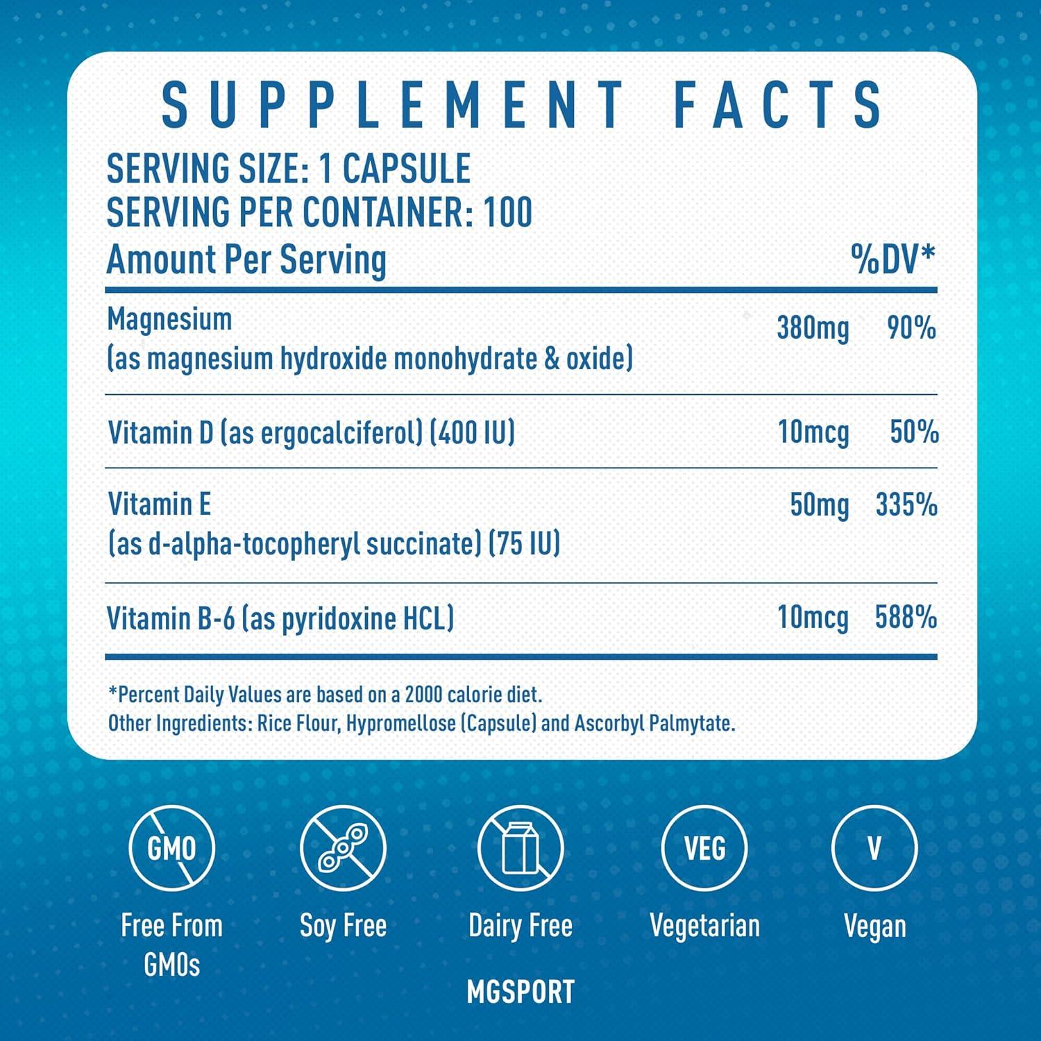 Suplemento de Magnesio MGSPORT 100 Porciones - Alivio Calambres
