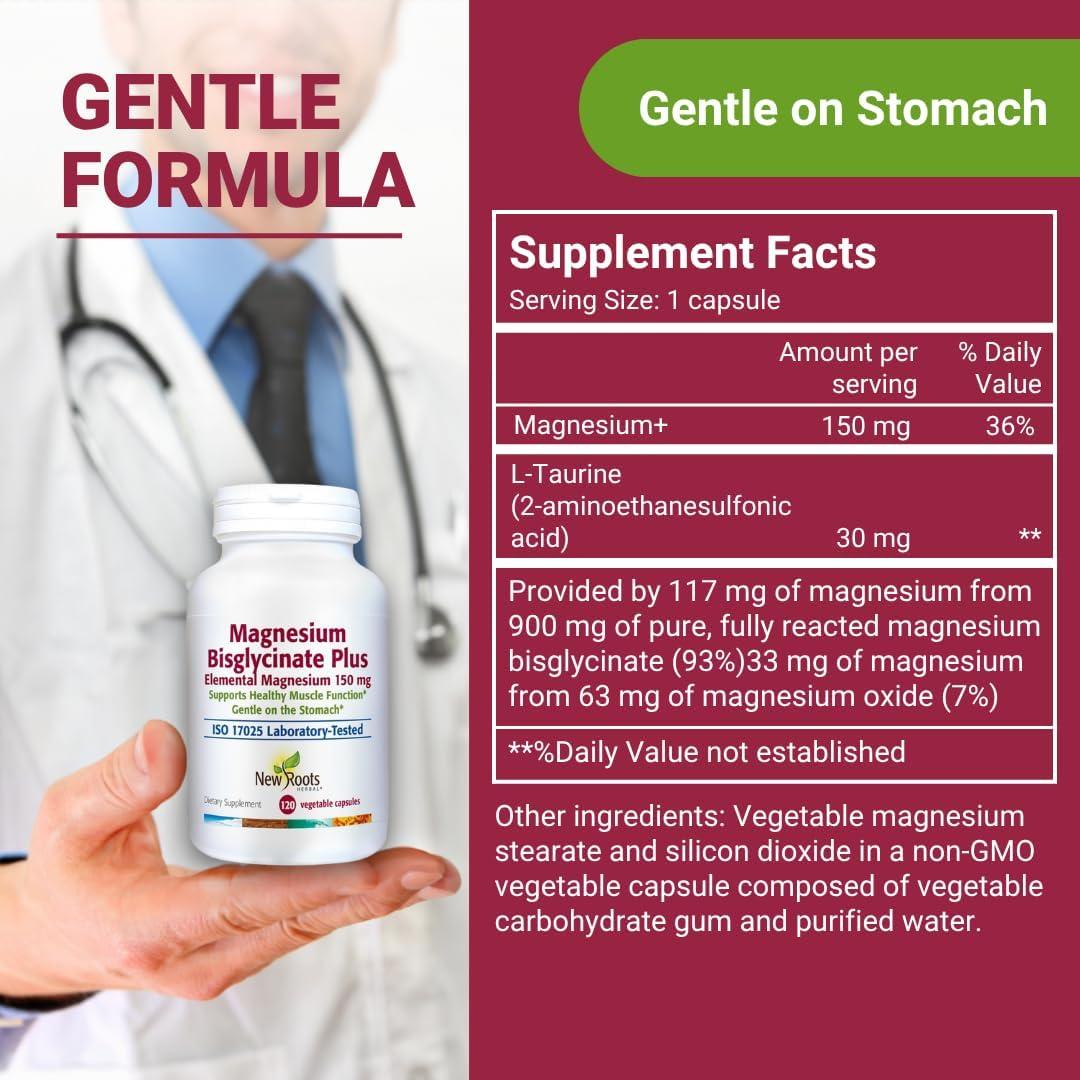 Bisglicinato de Magnesio Nuevas Raíces 150 mg - 120 Cápsulas