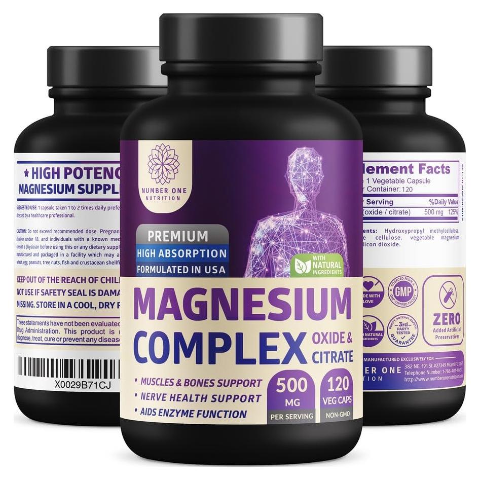 Complejo de Magnesio N1N - 120 Cápsulas Vegetales Alta Absorción