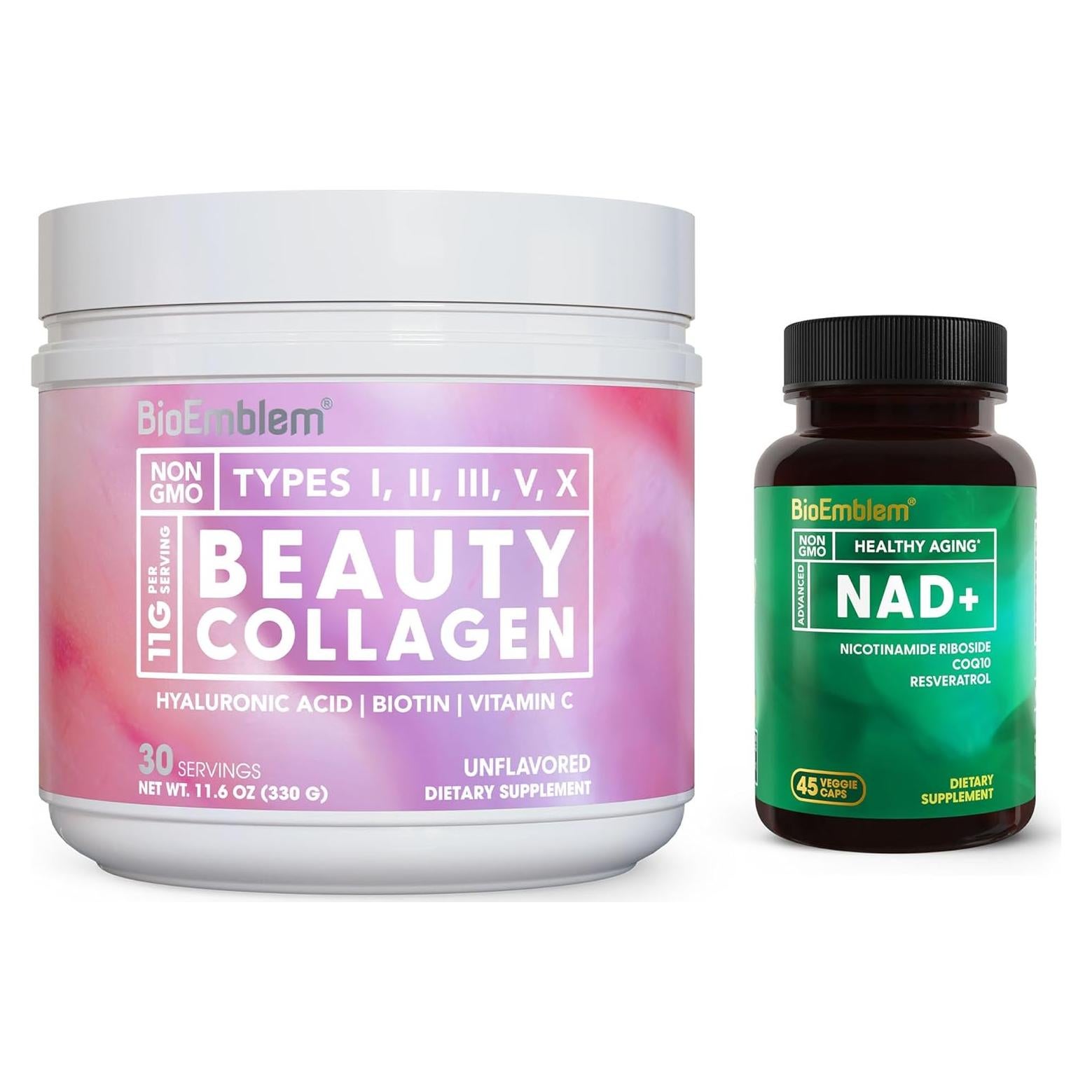 Suplemento de Colágeno BioEmblem Hidrolizado 11g + NAD+