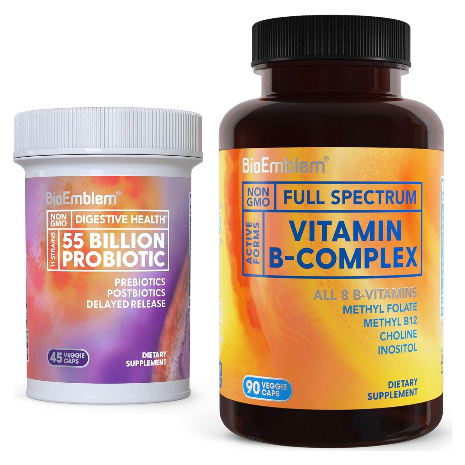 BioEmblem Complejo de Vitaminas B y Probioticos 55 Mil Millones