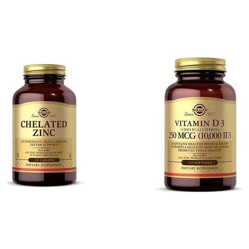 Solgar Zinc Quelado 250 Tabletas - Apoyo Inmunológico y Piel Saludable