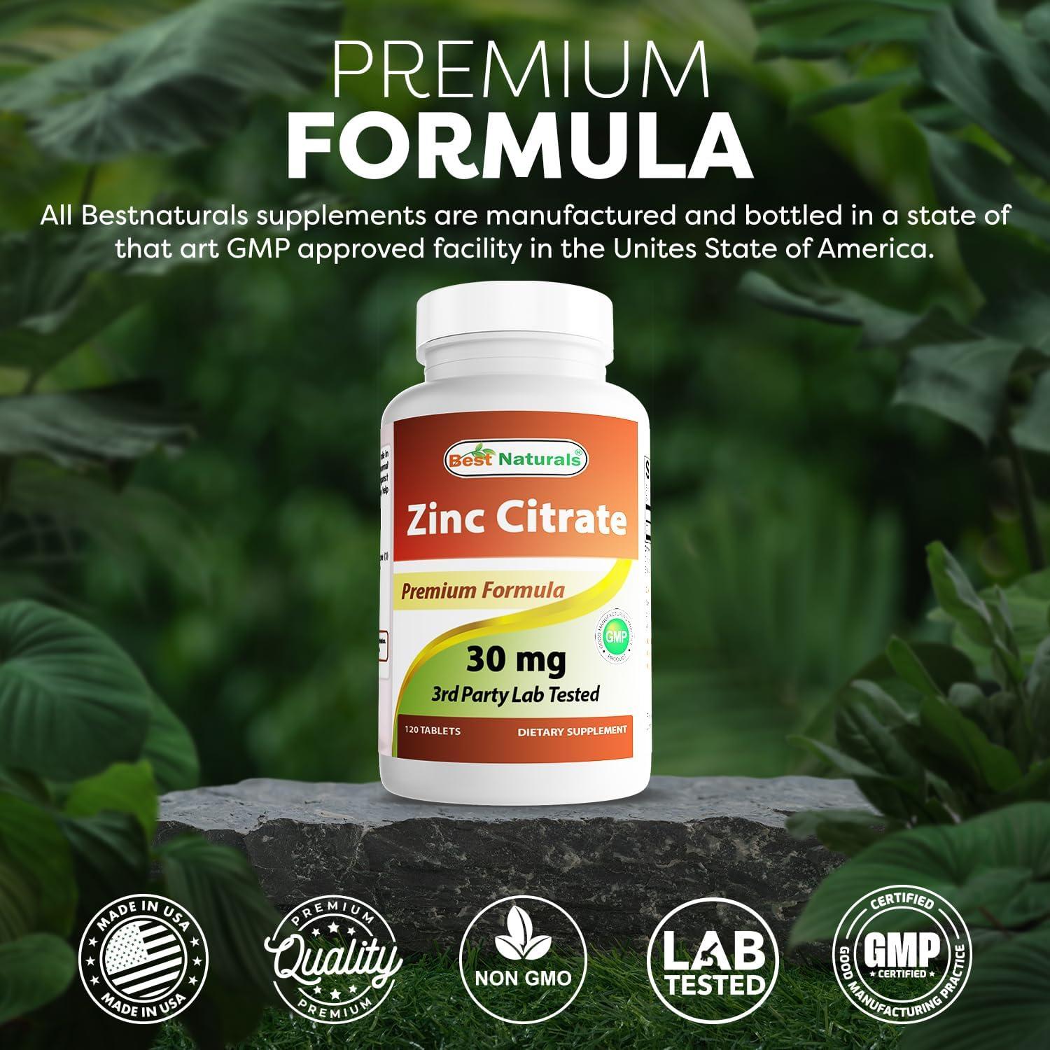 Suplemento de Zinc 30mg Mejores Naturales 120 tabletas