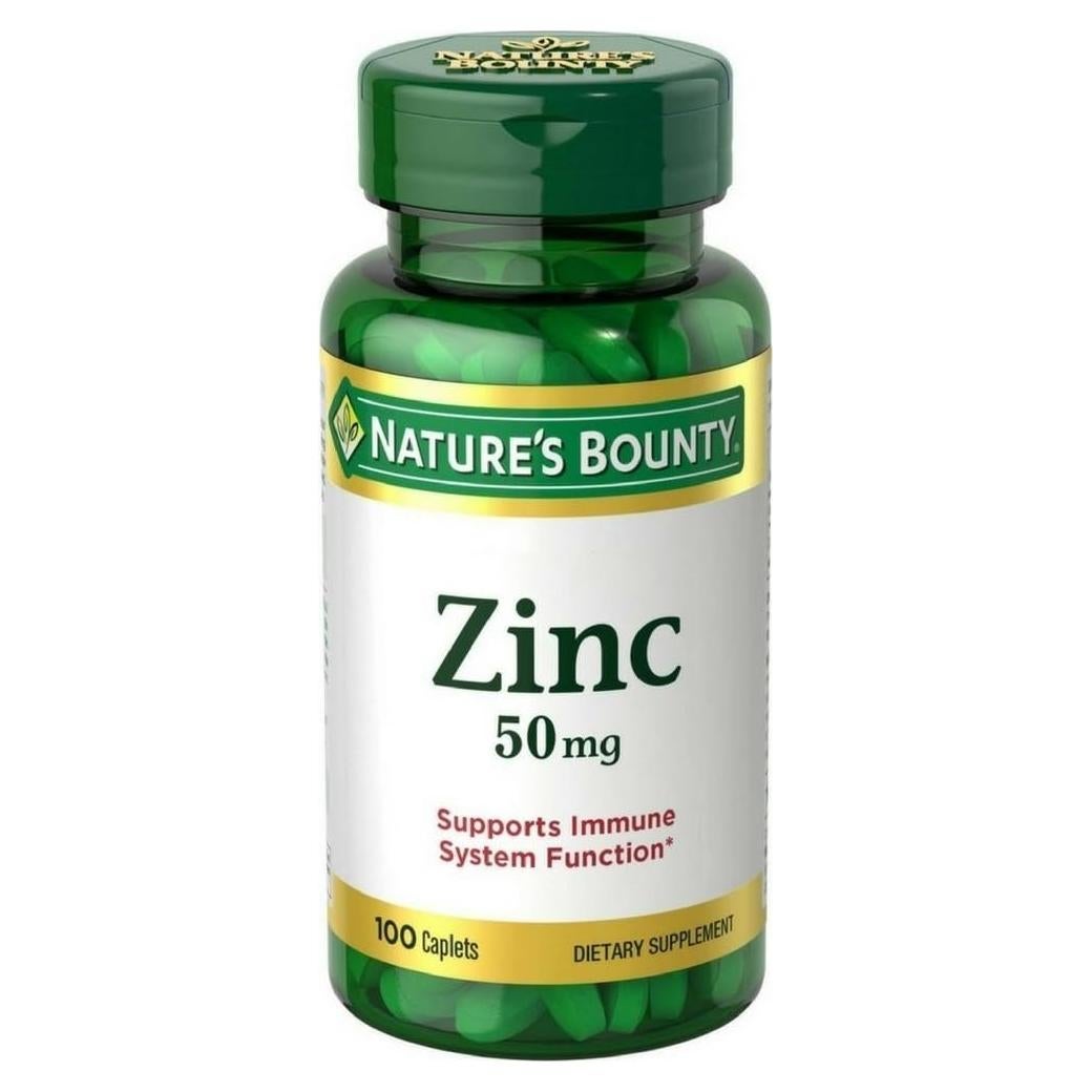 Suplemento de Zinc Quelado Nature's Bounty 50 mg 100 Comprimidos