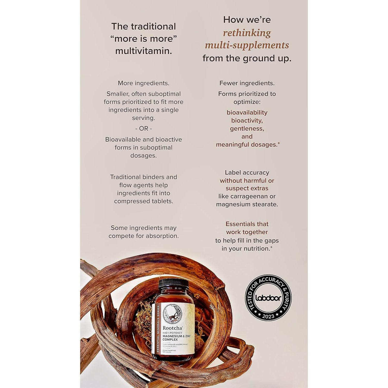 Complejo de Magnesio y Zinc Picolinato Rootcha - 120 Cápsulas