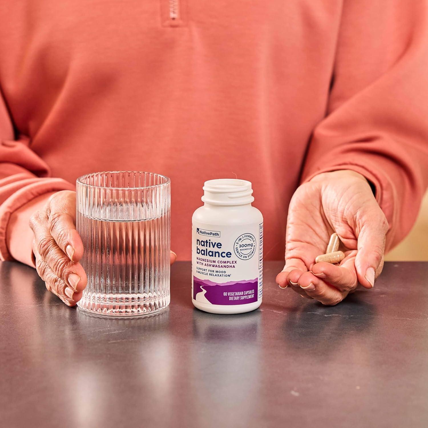 Suplemento de Magnesio NativePath con Ashwagandha 60 Cápsulas
