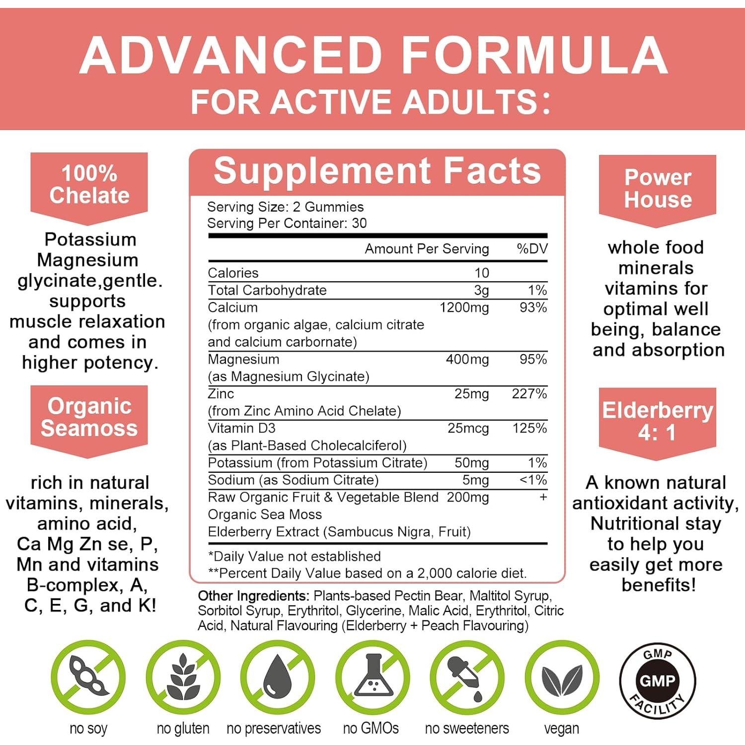 Gominolas de Calcio Mulittea 1200mg con D3 y K2 - 60 Unidades