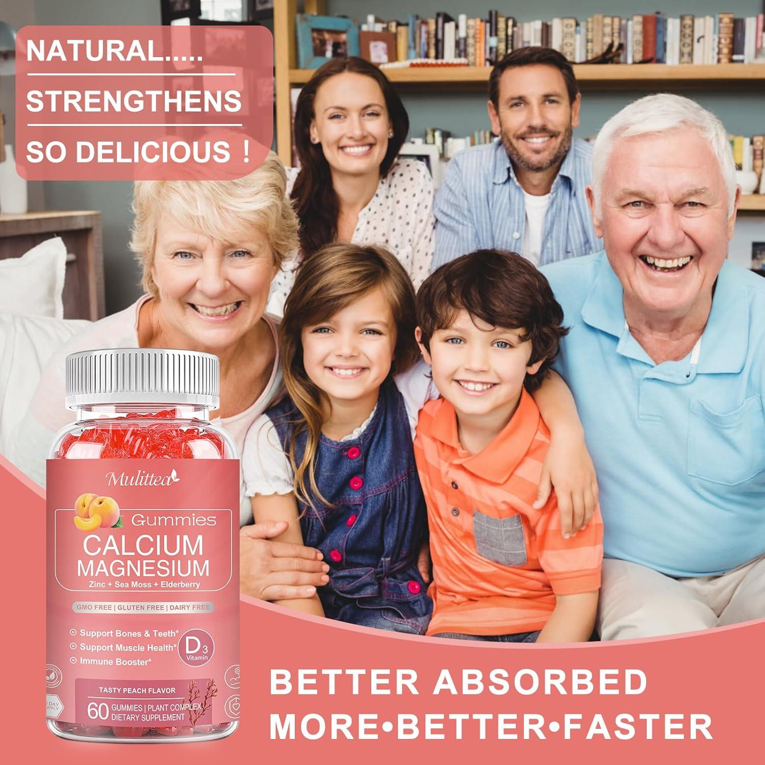 Gominolas de Calcio Mulittea 1200mg con D3 y K2 - 60 Unidades