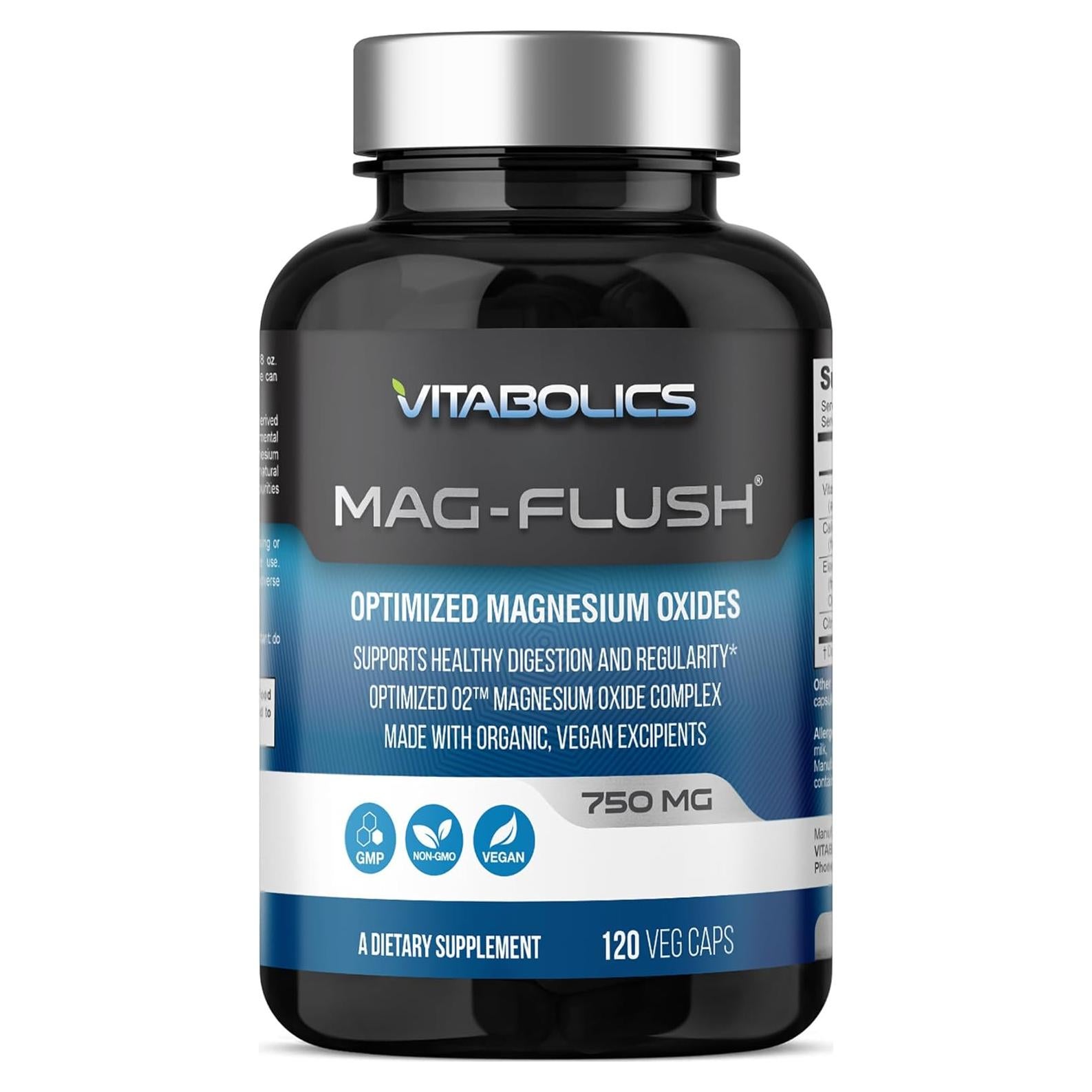 Cápsulas de Óxido de Magnesio Vitabolics Mag Flush 750mg 120 Vcaps