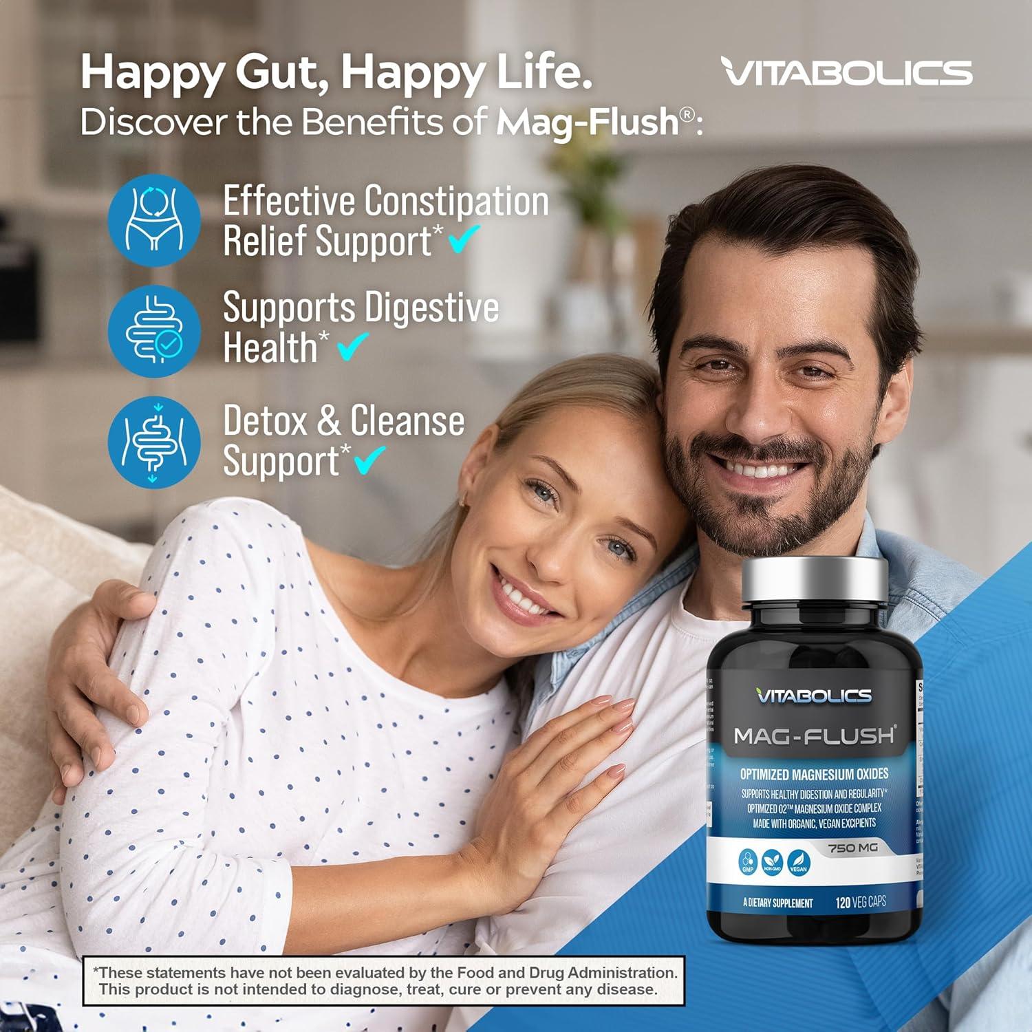 Cápsulas de Óxido de Magnesio Vitabolics Mag Flush 750mg 120 Vcaps